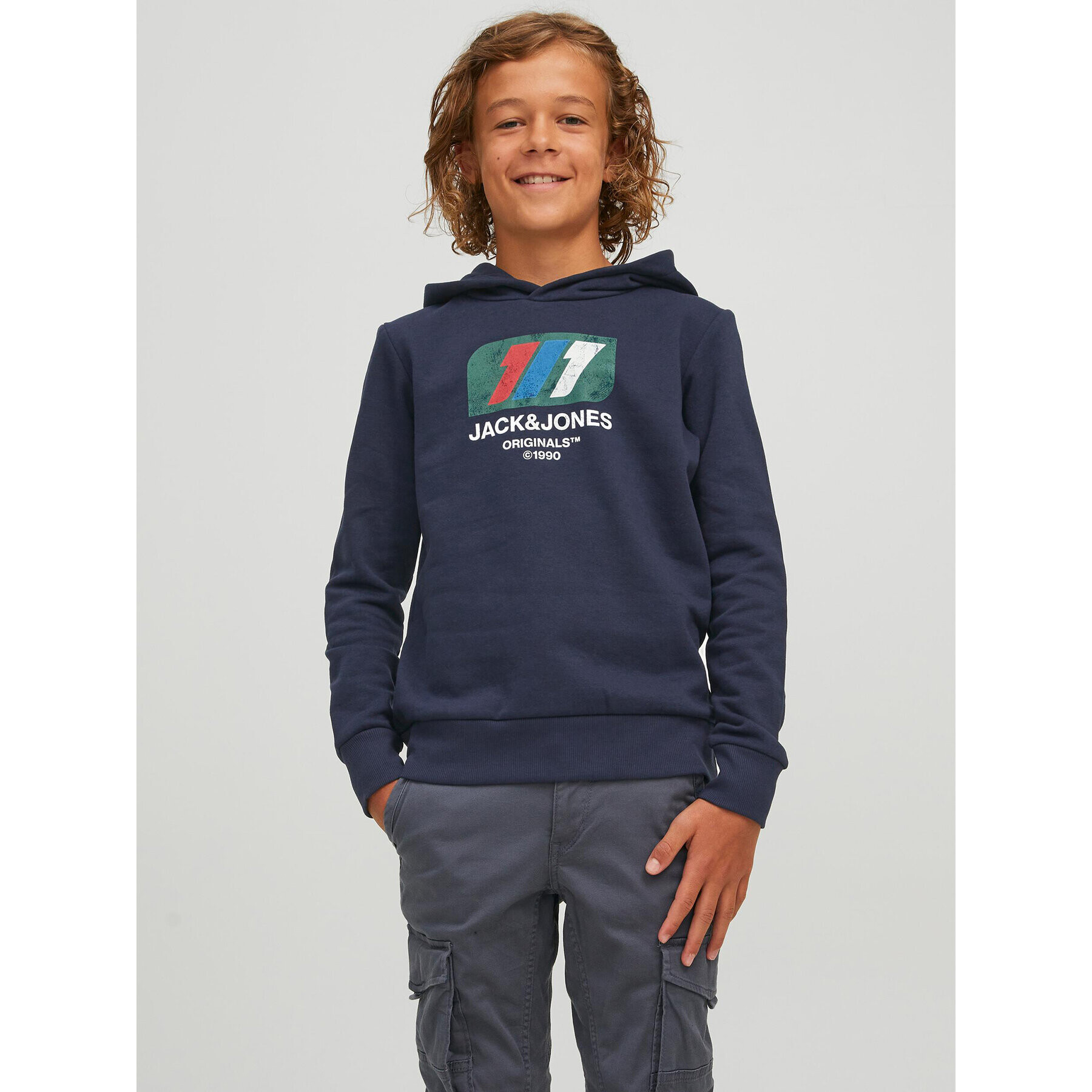 Jack&Jones Junior Суитшърт Nate 12216911 Тъмносин Regular Fit - Pepit.bg