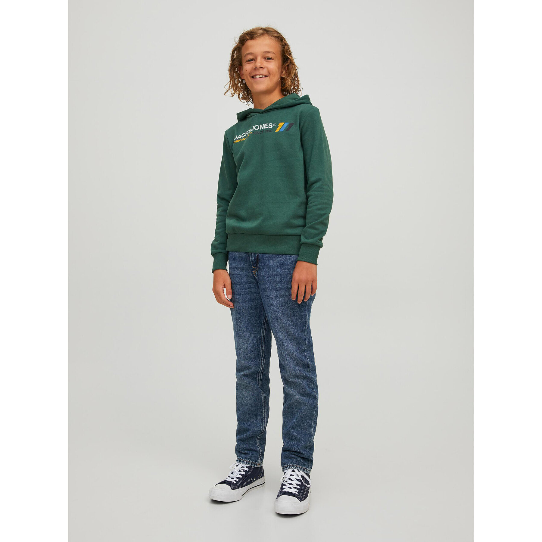 Jack&Jones Junior Суитшърт Nate 12216911 Зелен Regular Fit - Pepit.bg