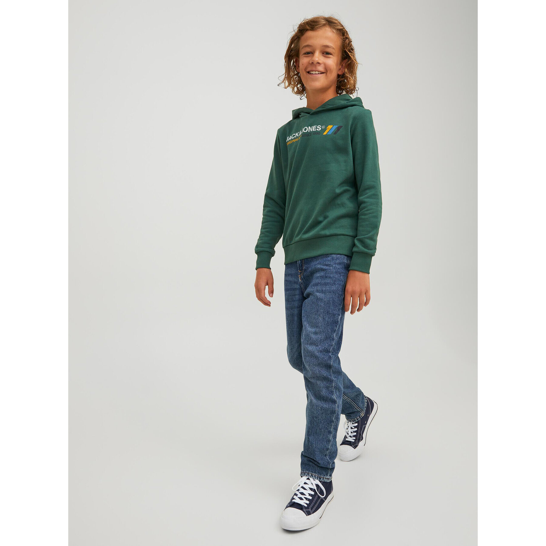 Jack&Jones Junior Суитшърт Nate 12216911 Зелен Regular Fit - Pepit.bg