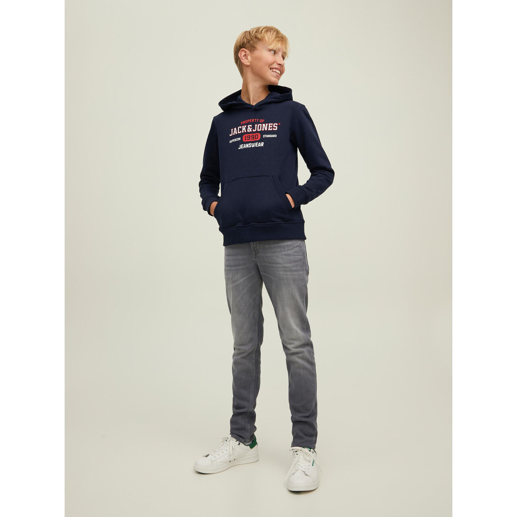 Jack&Jones Junior Суитшърт Stamp 12213297 Тъмносин Regular Fit - Pepit.bg