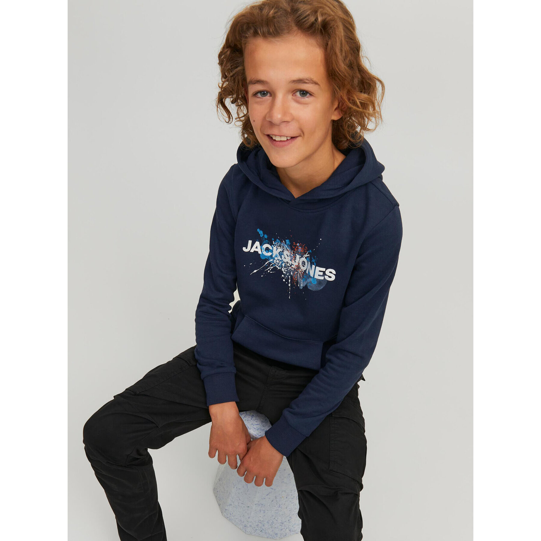 Jack&Jones Junior Суитшърт Tear 12221713 Тъмносин Regular Fit - Pepit.bg