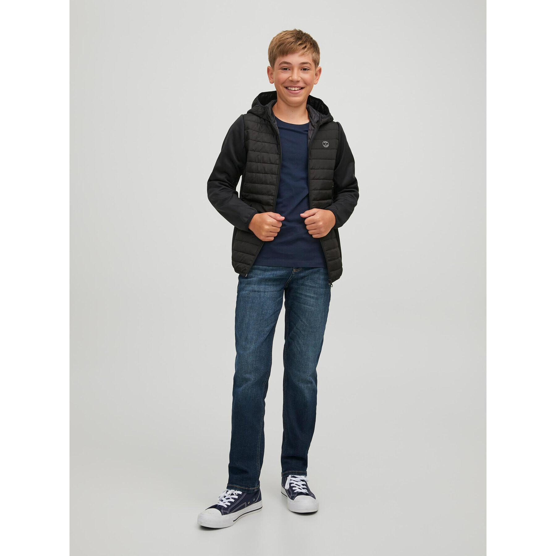 Jack&Jones Junior Тишърт 12158433 Тъмносин Slim Fit - Pepit.bg