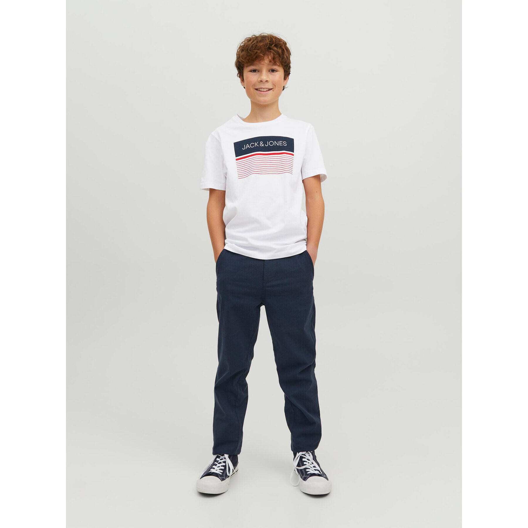 Jack&Jones Junior Тишърт 12224231 Бял Regular Fit - Pepit.bg
