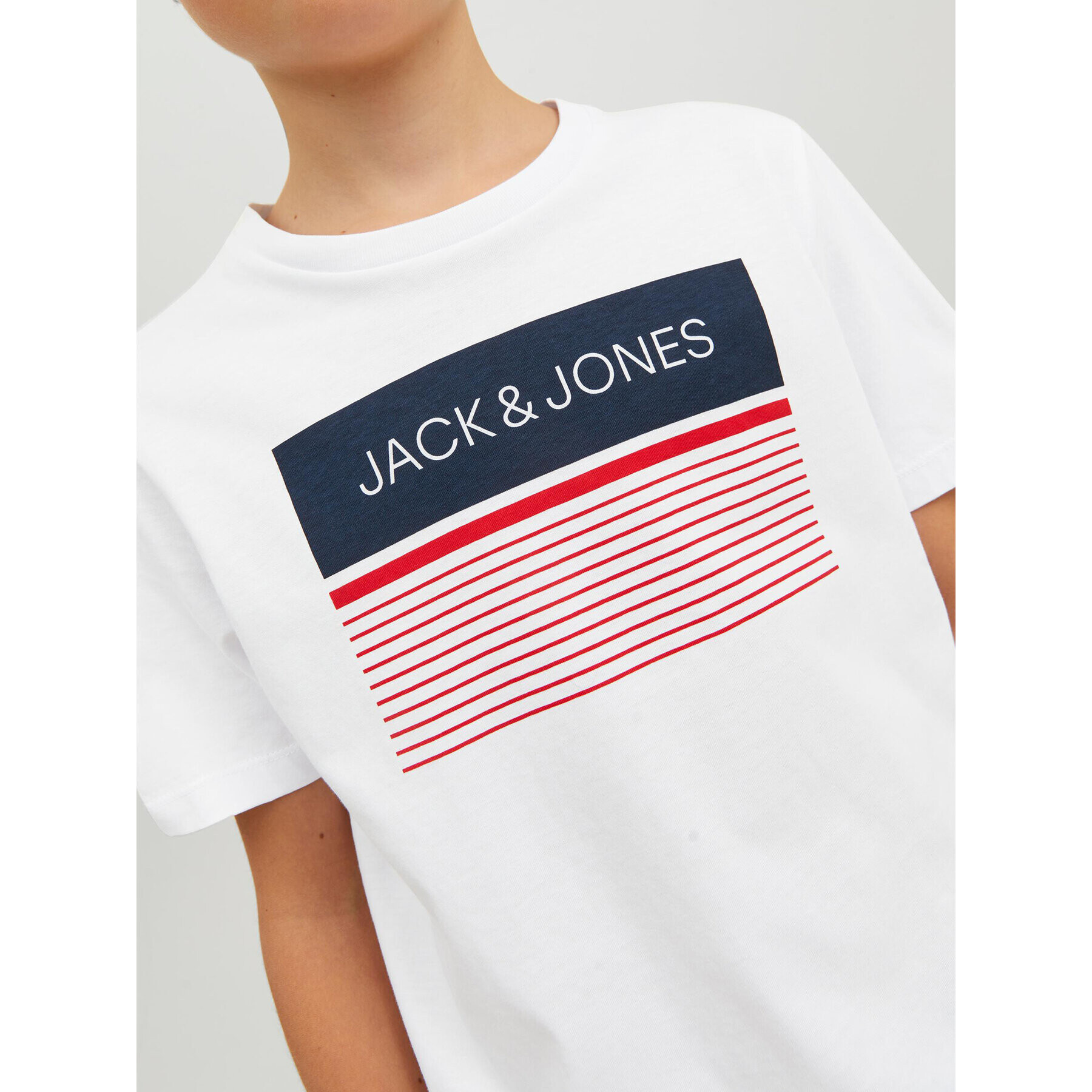 Jack&Jones Junior Тишърт 12224231 Бял Regular Fit - Pepit.bg