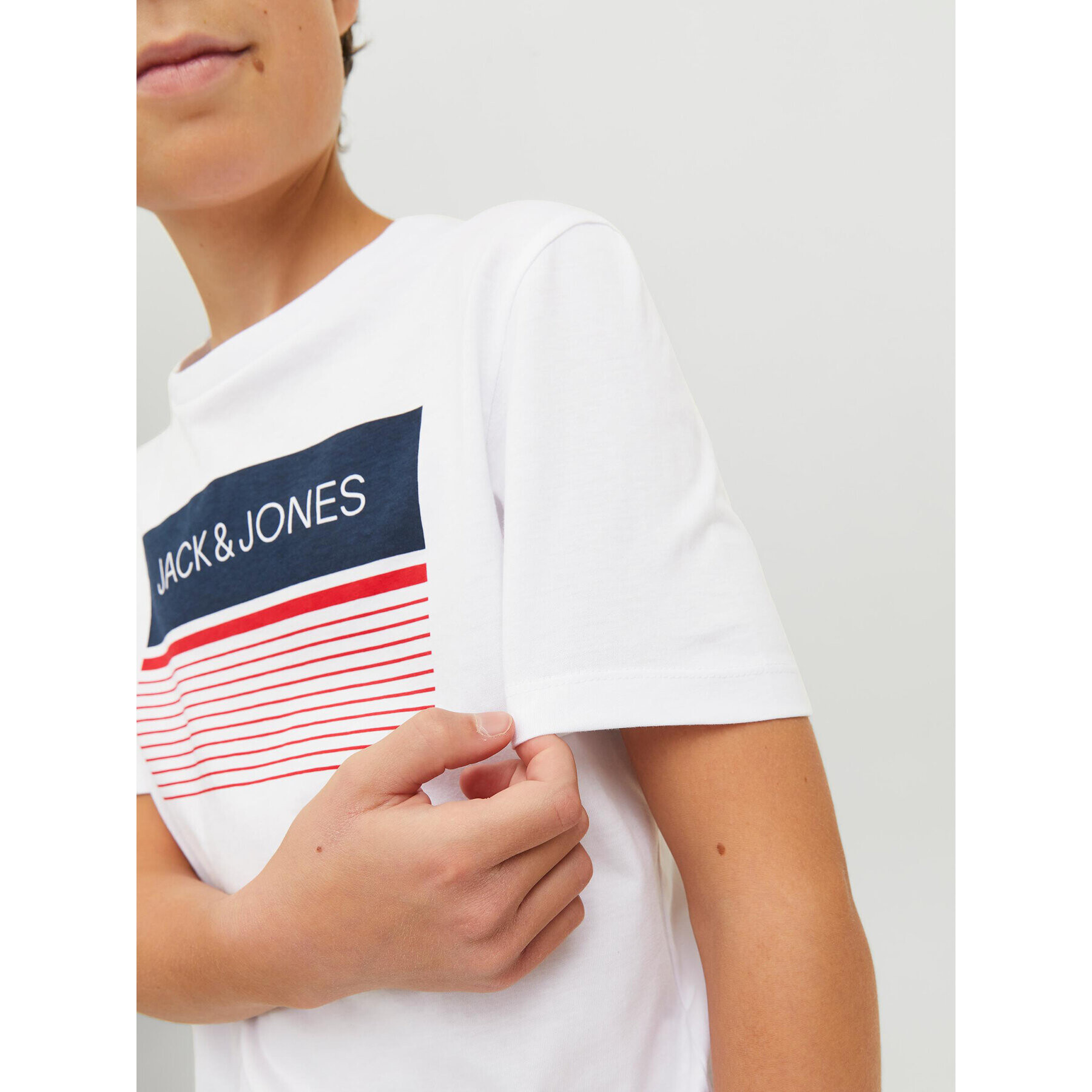 Jack&Jones Junior Тишърт 12224231 Бял Regular Fit - Pepit.bg