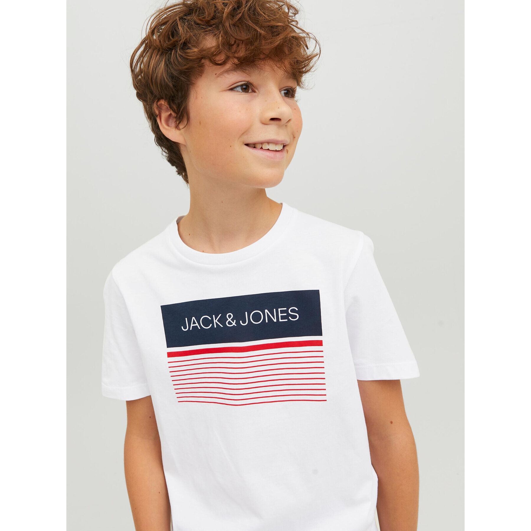 Jack&Jones Junior Тишърт 12224231 Бял Regular Fit - Pepit.bg