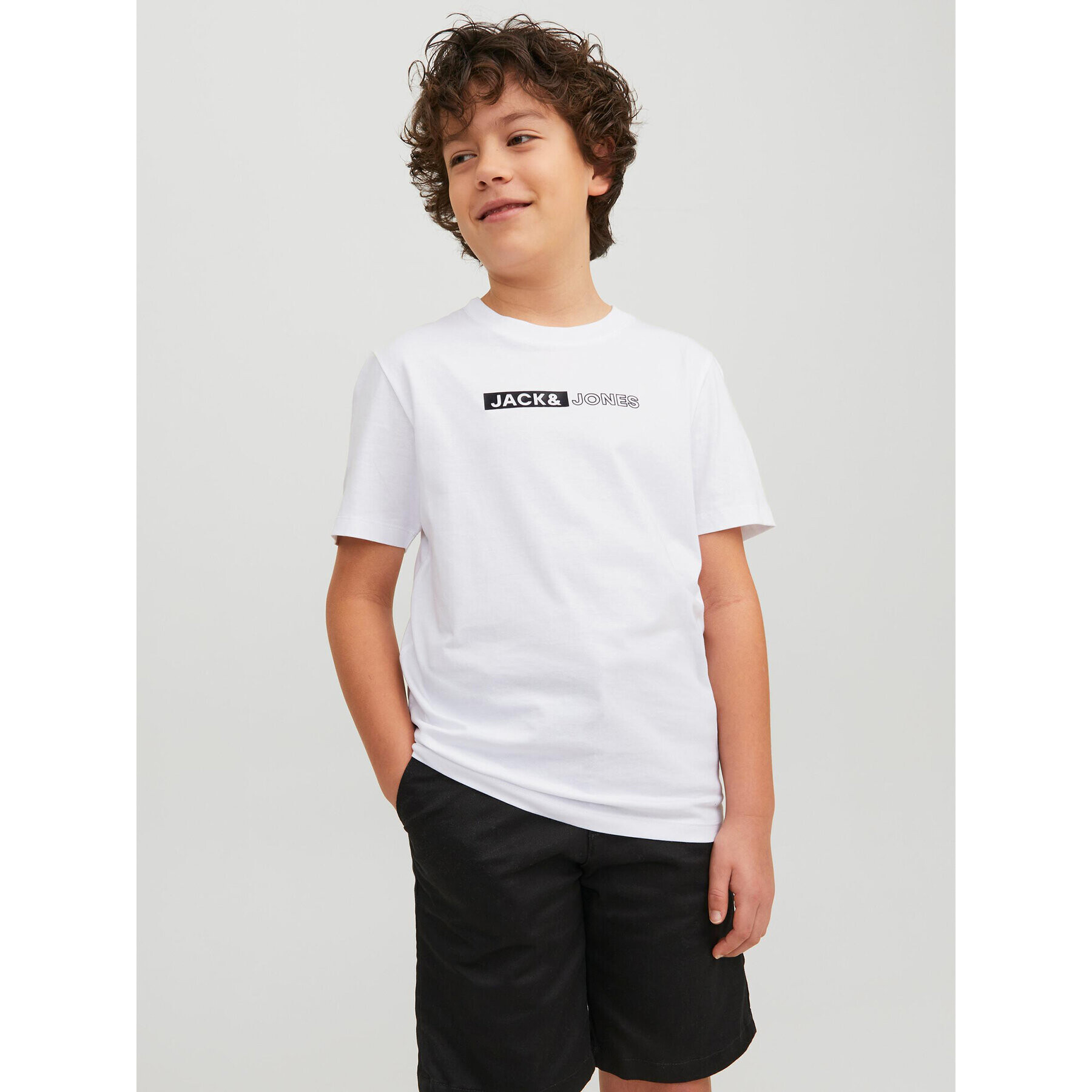 Jack&Jones Junior Тишърт 12225316 Бял Regular Fit - Pepit.bg