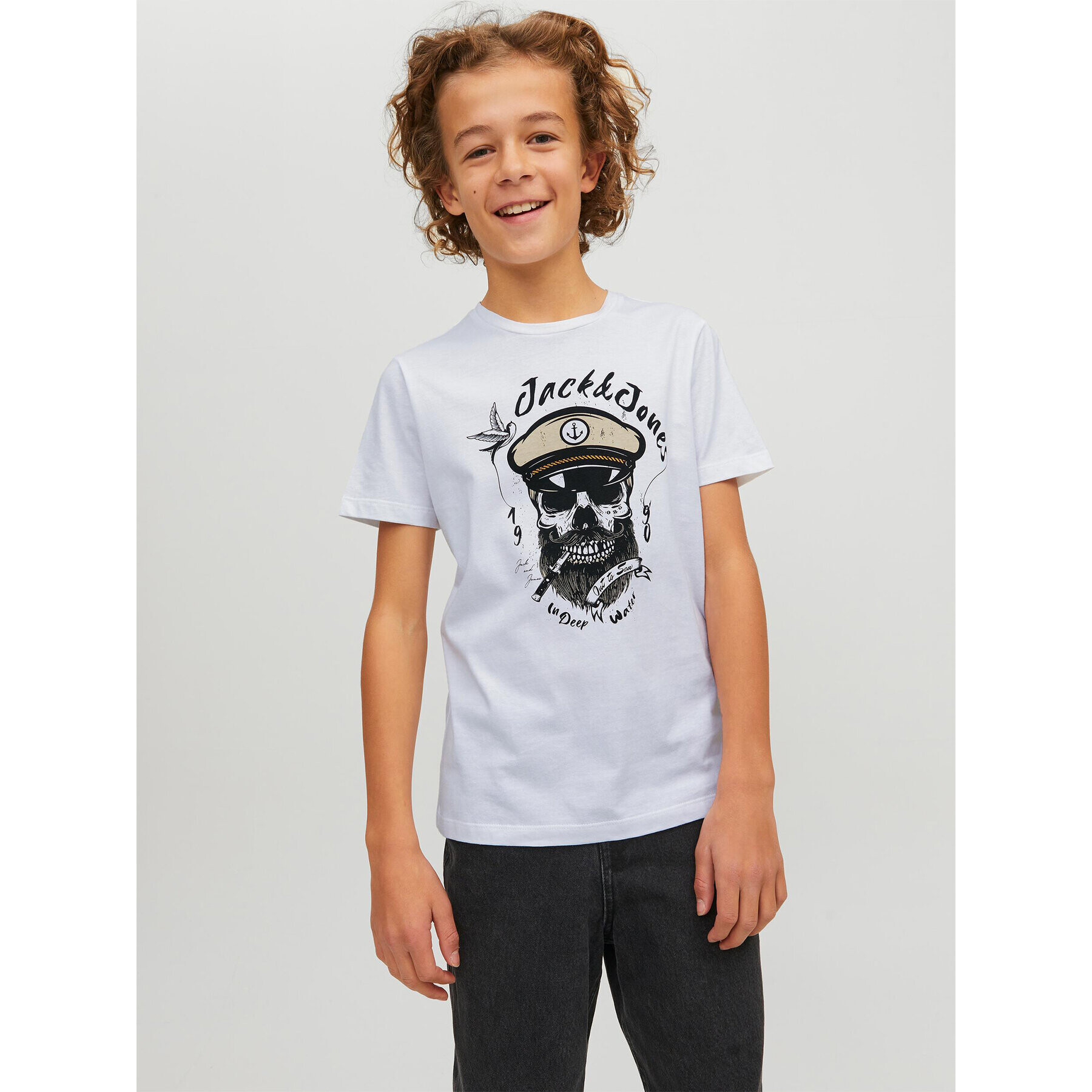 Jack&Jones Junior Тишърт 12230630 Бял Regular Fit - Pepit.bg