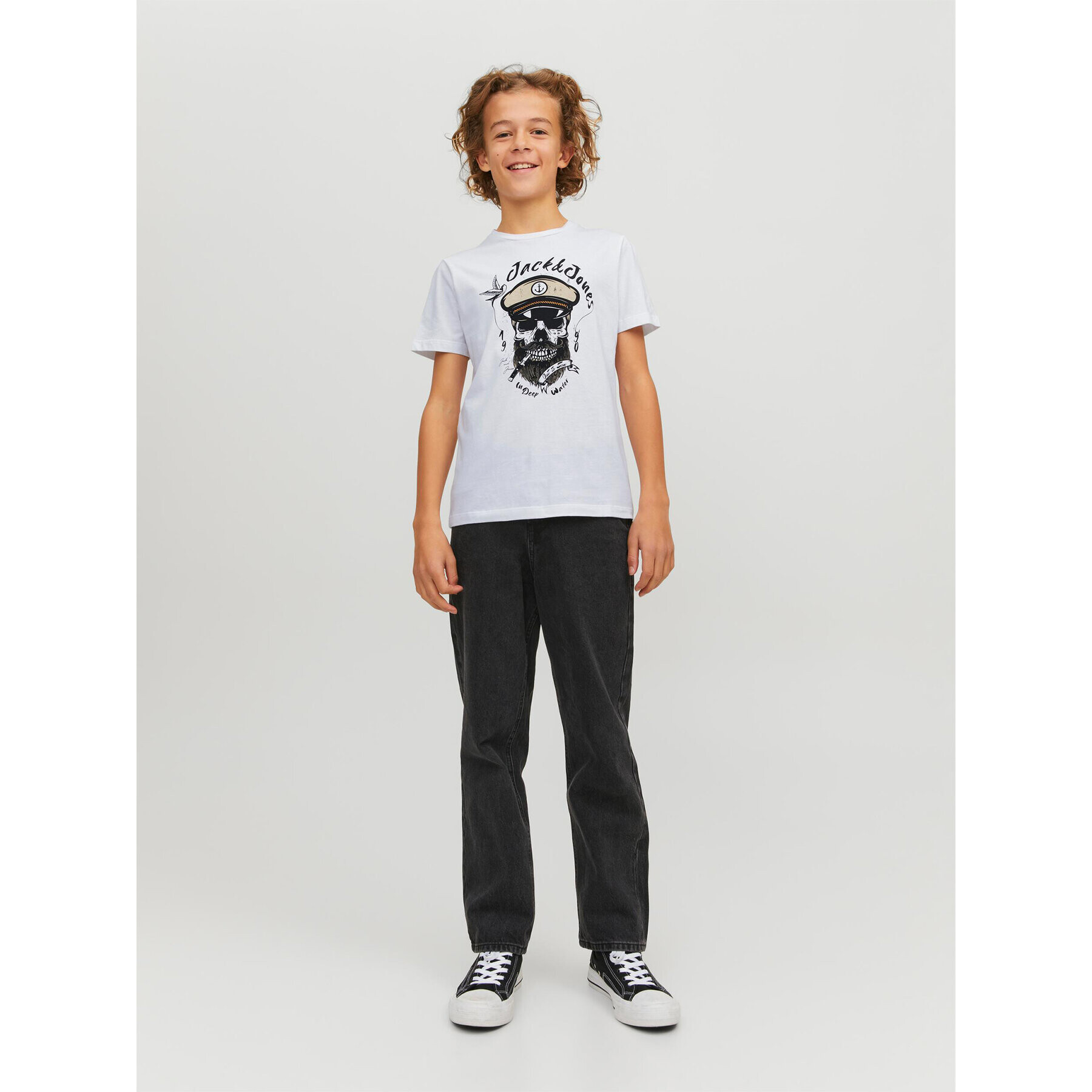 Jack&Jones Junior Тишърт 12230630 Бял Regular Fit - Pepit.bg