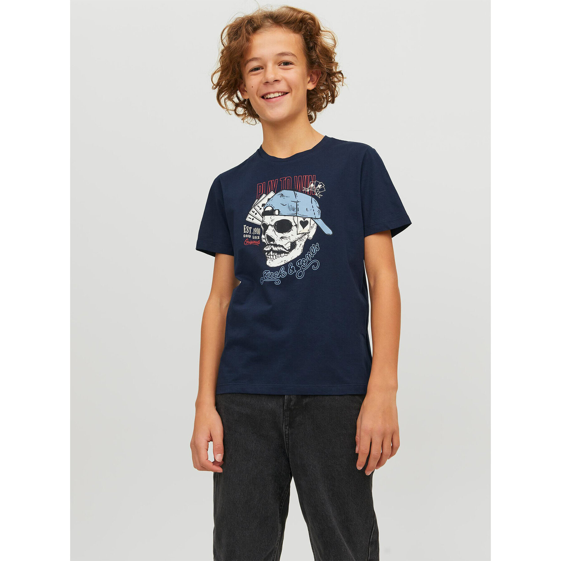 Jack&Jones Junior Тишърт 12230630 Тъмносин Regular Fit - Pepit.bg