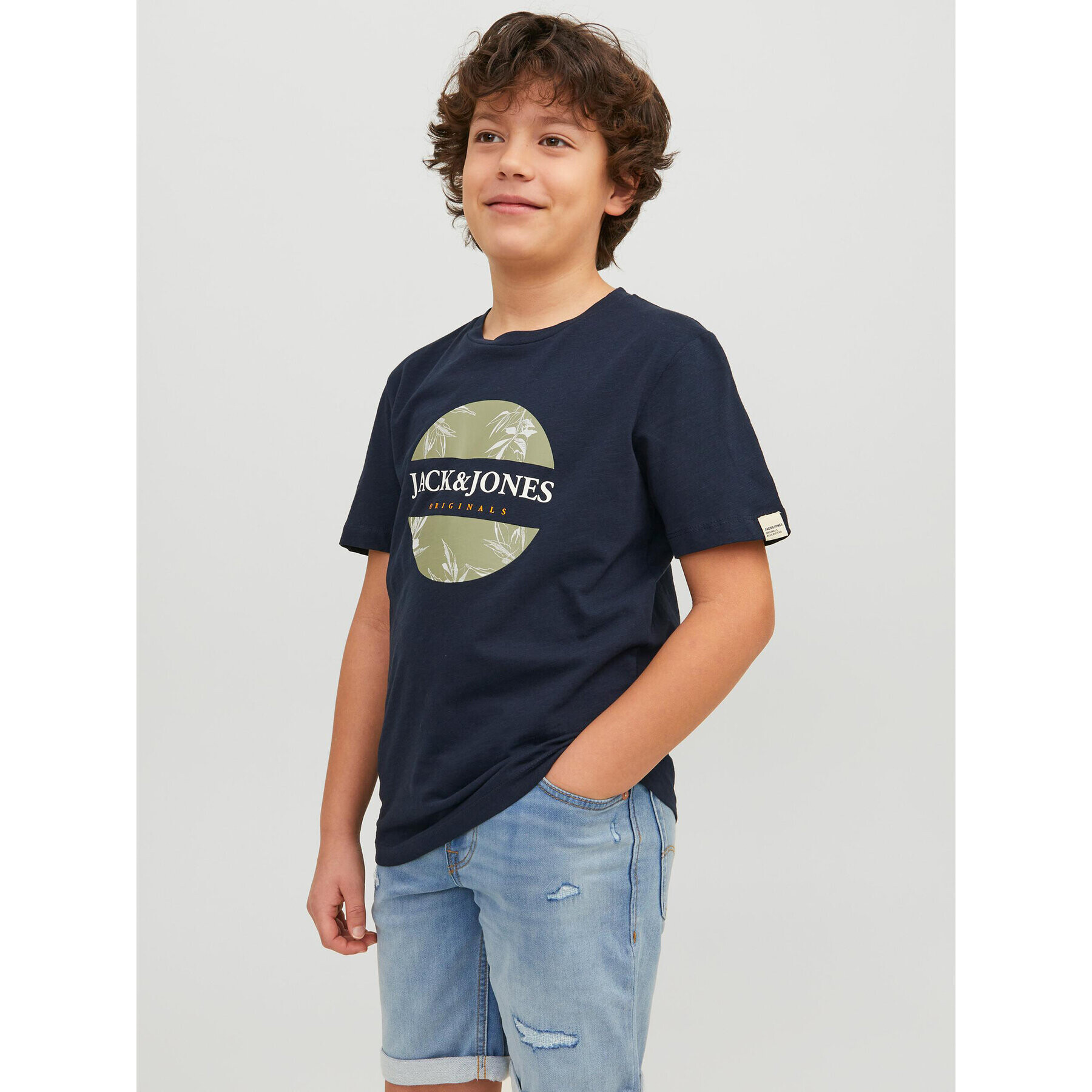 Jack&Jones Junior Тишърт 12230796 Тъмносин Standard Fit - Pepit.bg