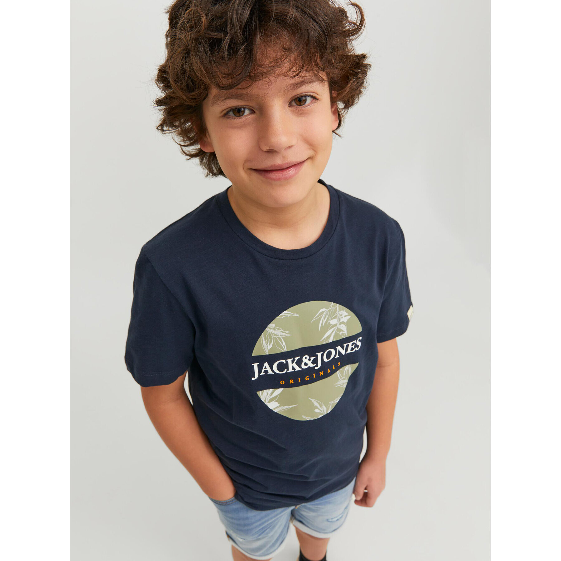 Jack&Jones Junior Тишърт 12230796 Тъмносин Standard Fit - Pepit.bg