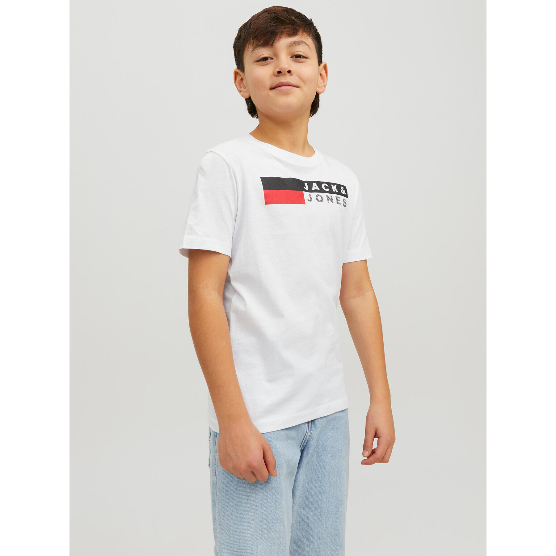 Jack&Jones Junior Тишърт 12231298 Бял Regular Fit - Pepit.bg