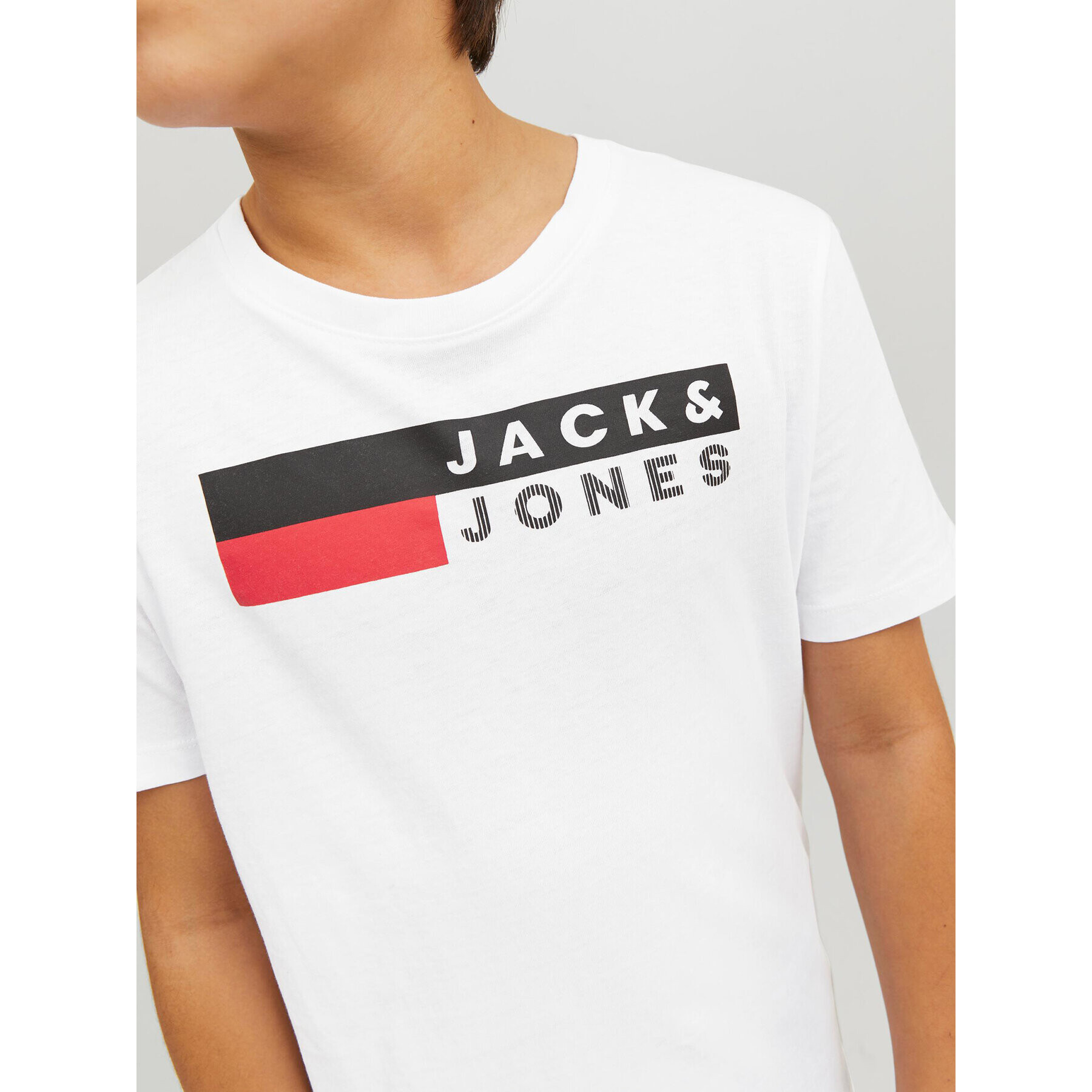 Jack&Jones Junior Тишърт 12231298 Бял Regular Fit - Pepit.bg