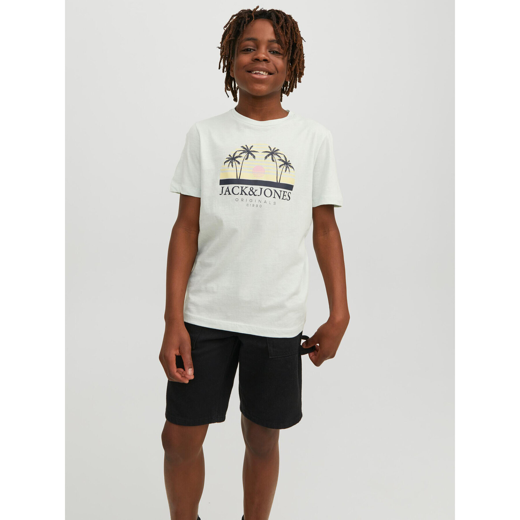 Jack&Jones Junior Тишърт 12235491 Бял Standard Fit - Pepit.bg