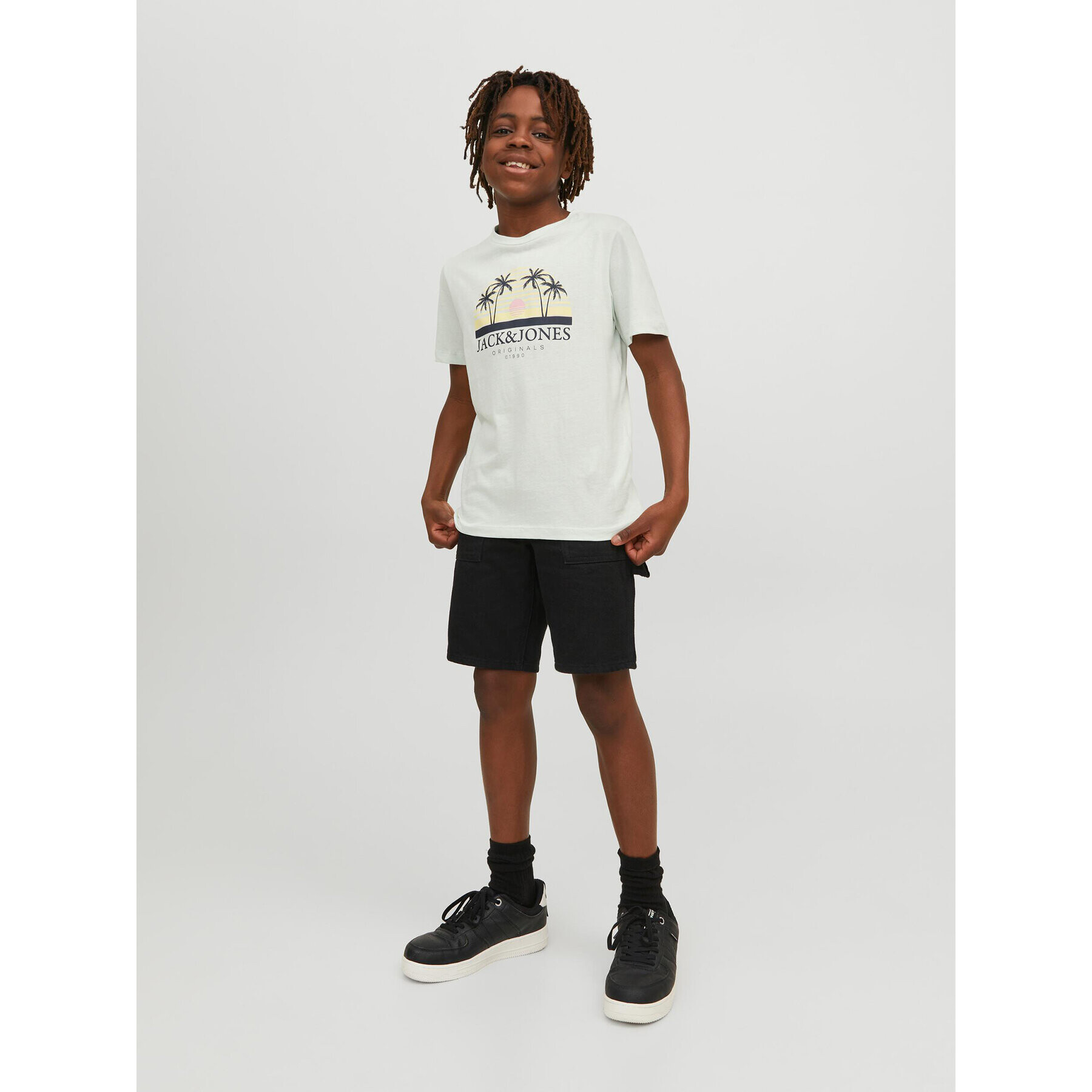 Jack&Jones Junior Тишърт 12235491 Бял Standard Fit - Pepit.bg