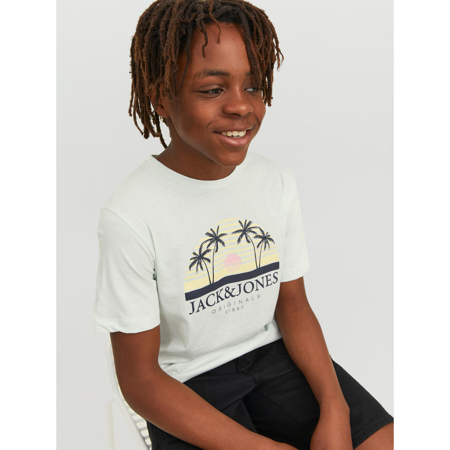 Jack&Jones Junior Тишърт 12235491 Бял Standard Fit - Pepit.bg