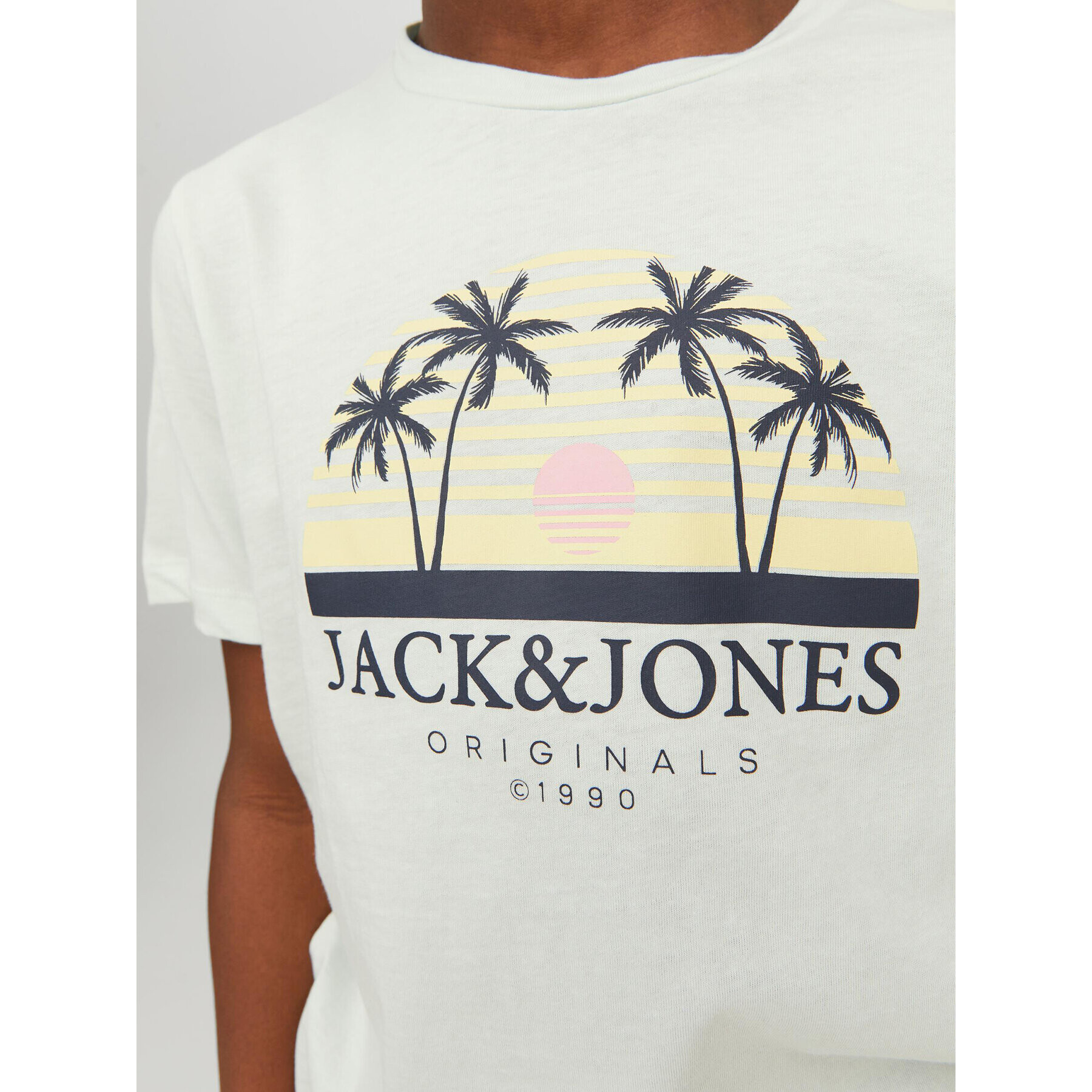 Jack&Jones Junior Тишърт 12235491 Бял Standard Fit - Pepit.bg
