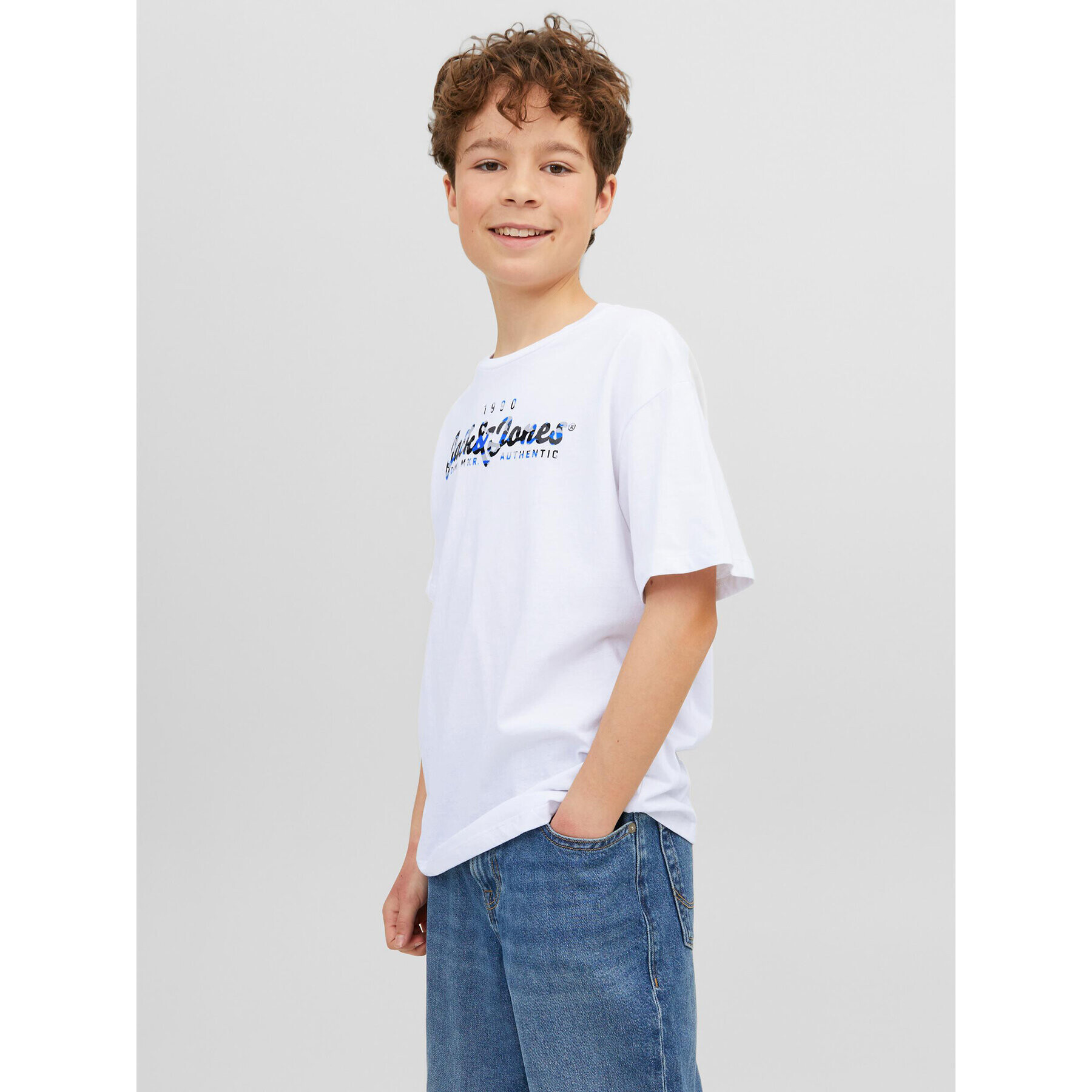 Jack&Jones Junior Тишърт 12237106 Бял Loose Fit - Pepit.bg