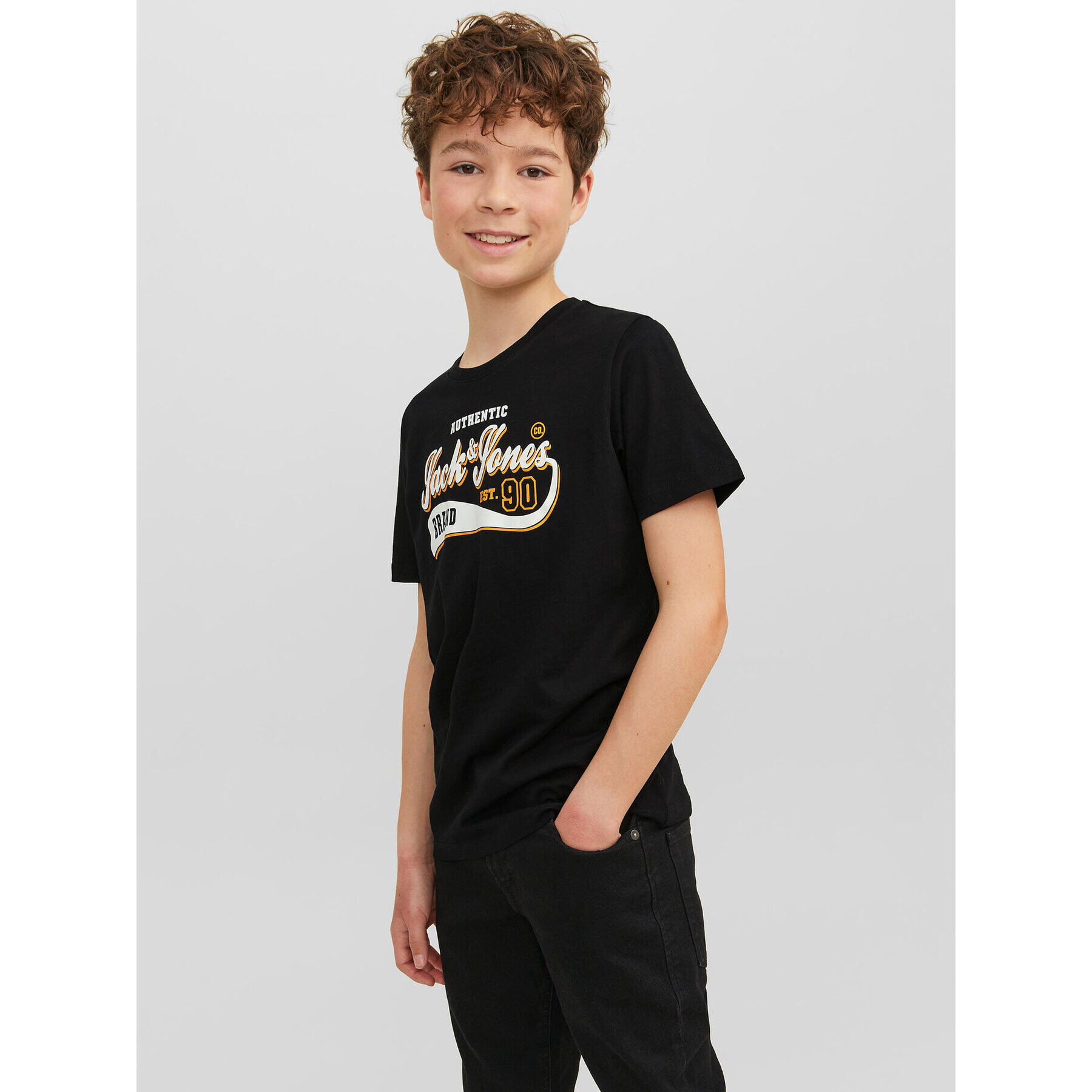 Jack&Jones Junior Тишърт 12237367 Черен Regular Fit - Pepit.bg