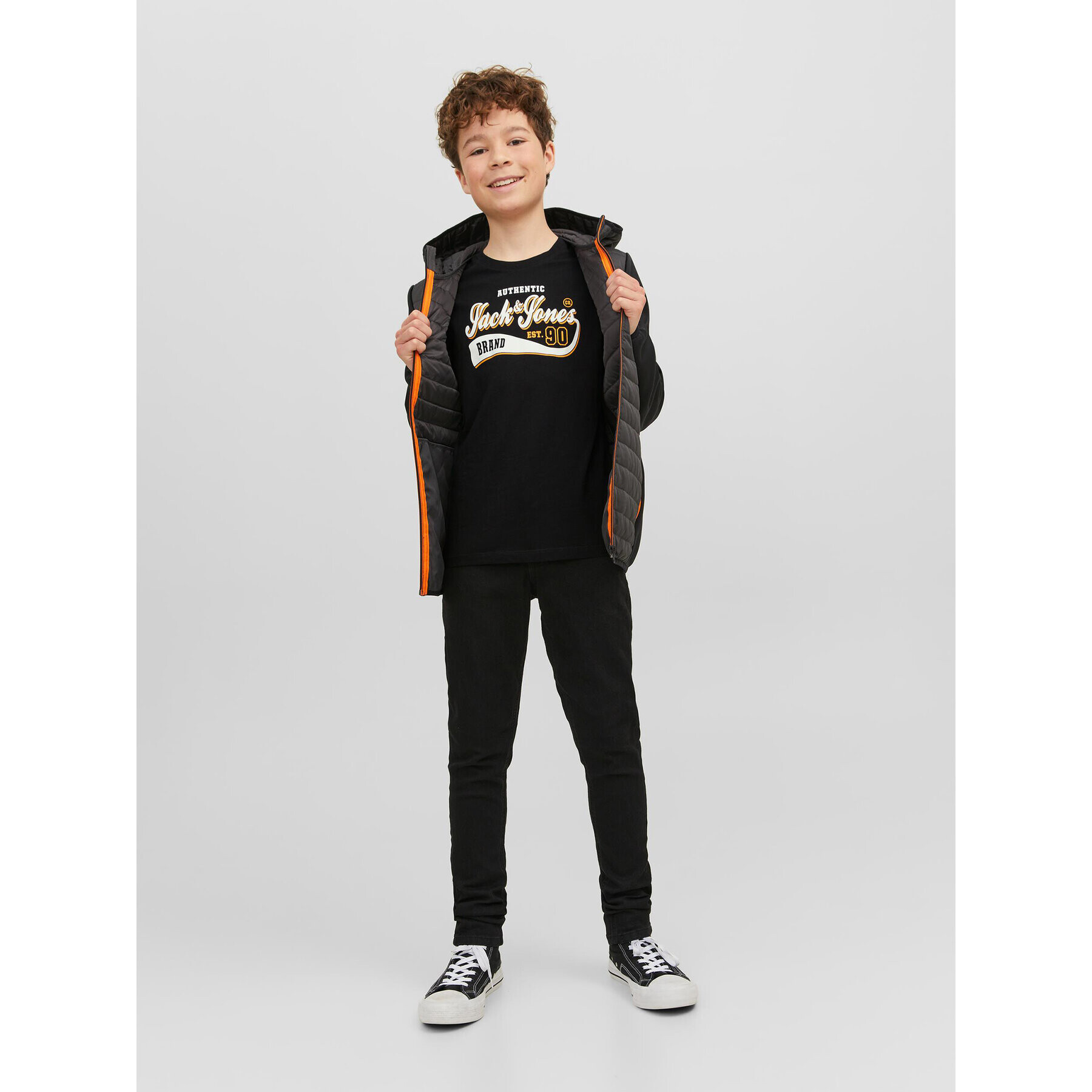 Jack&Jones Junior Тишърт 12237367 Черен Regular Fit - Pepit.bg