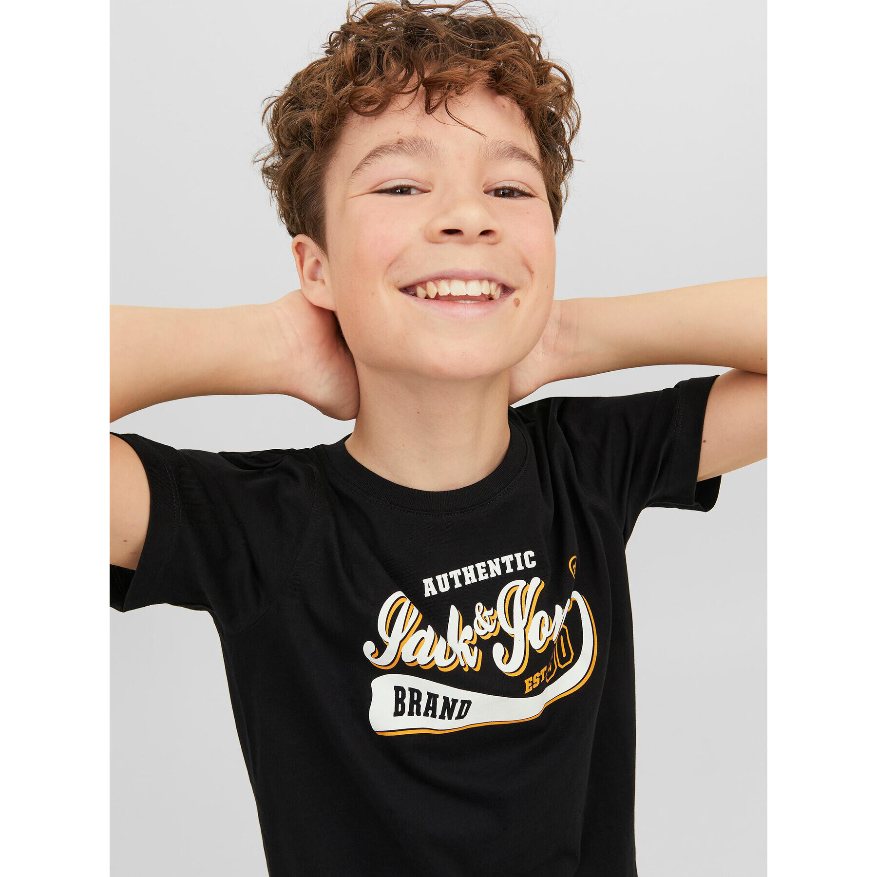 Jack&Jones Junior Тишърт 12237367 Черен Regular Fit - Pepit.bg