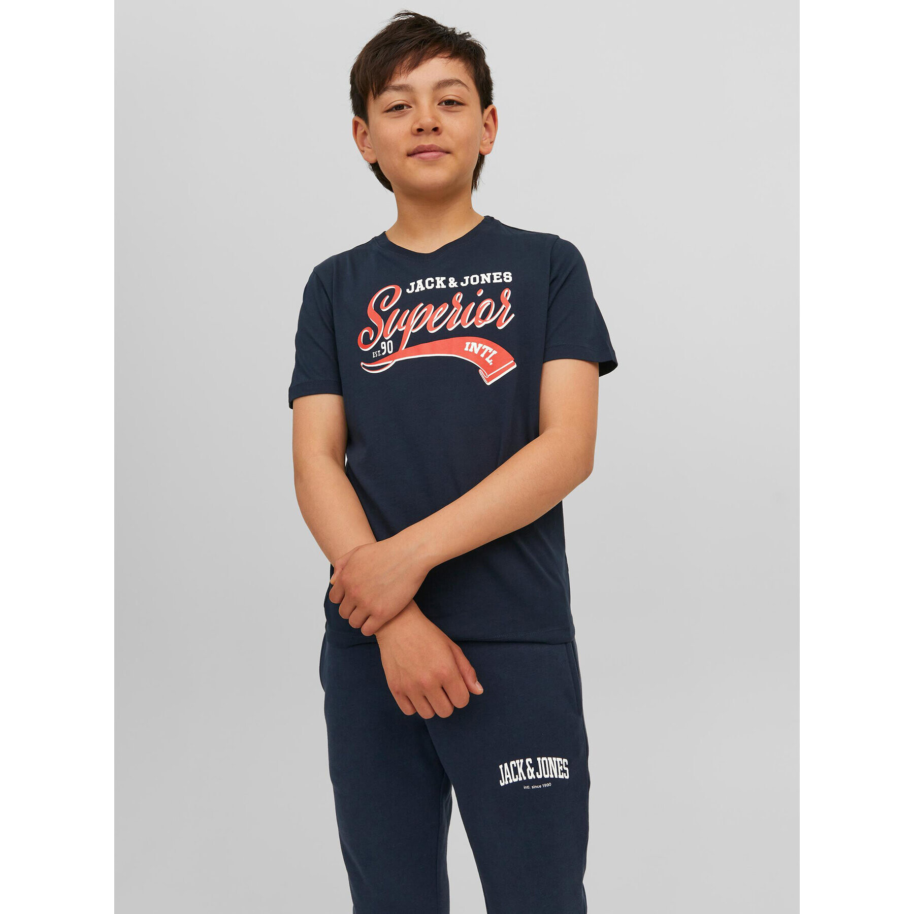 Jack&Jones Junior Тишърт 12237367 Тъмносин Regular Fit - Pepit.bg