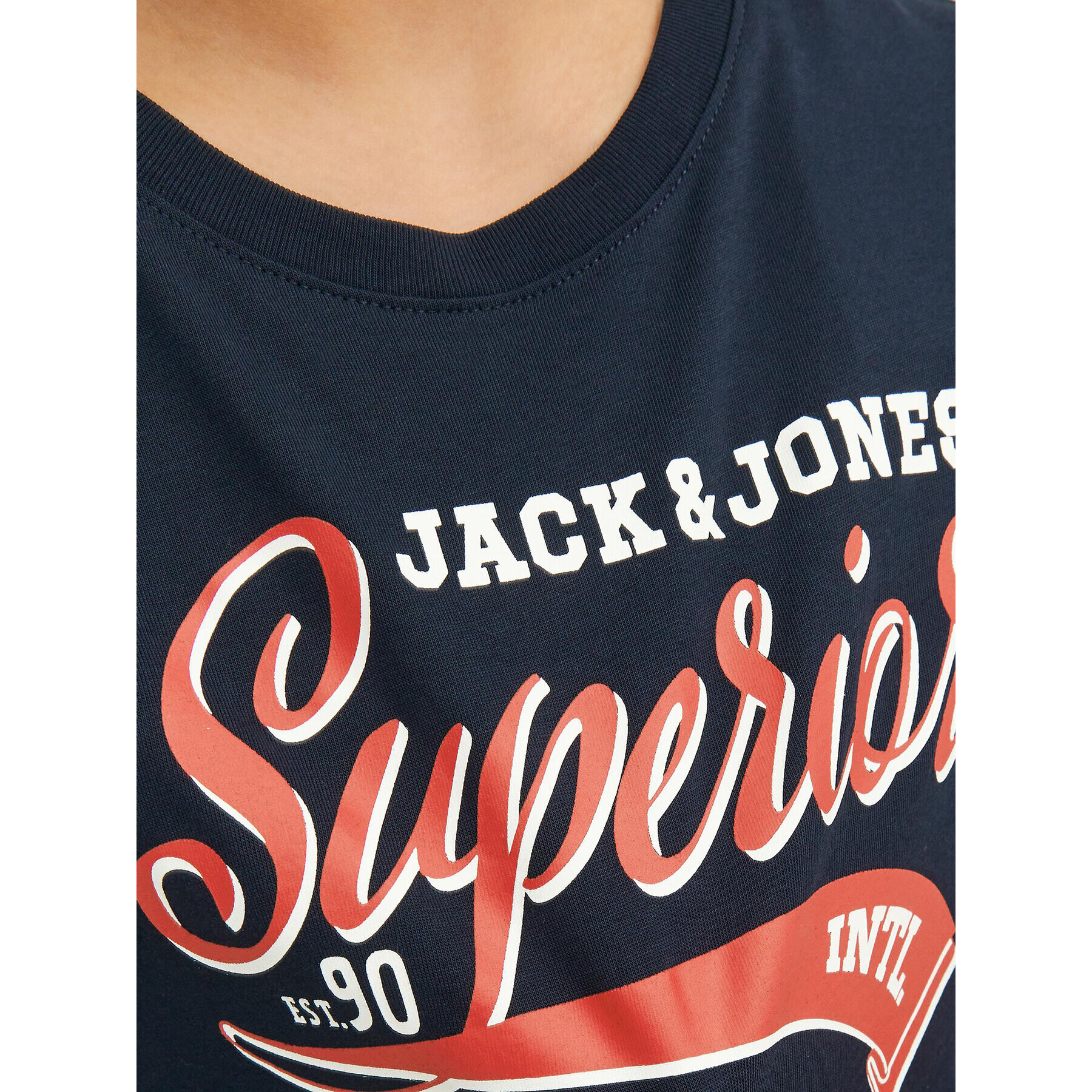 Jack&Jones Junior Тишърт 12237367 Тъмносин Regular Fit - Pepit.bg