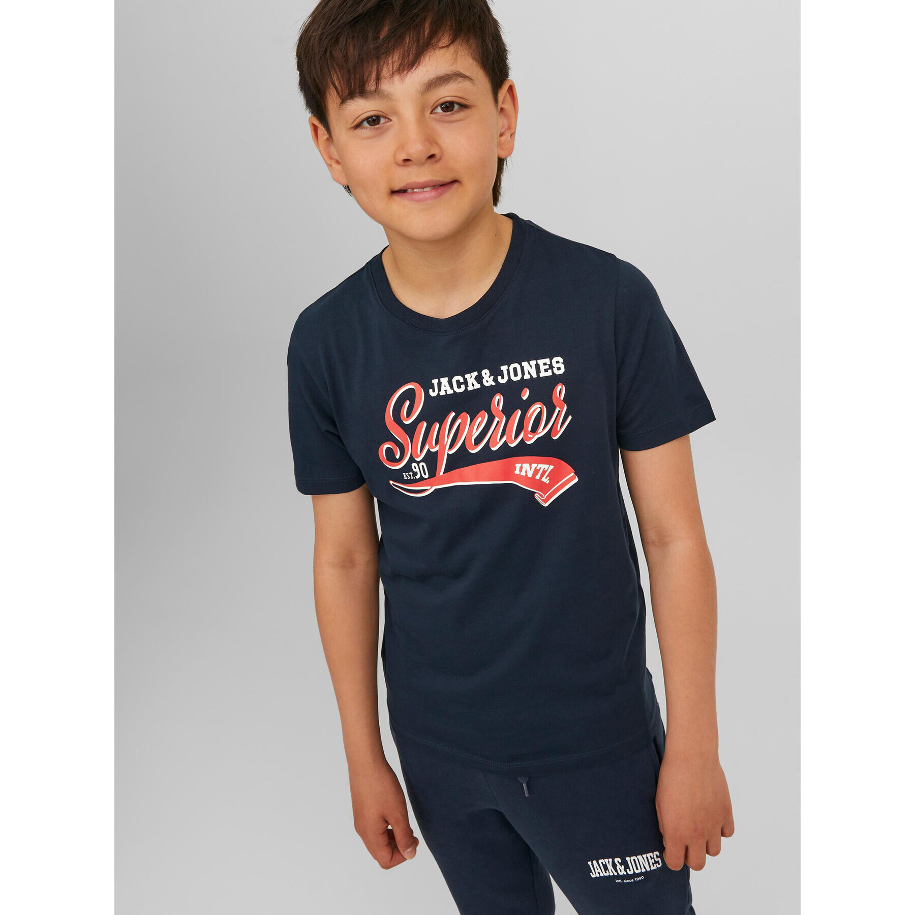 Jack&Jones Junior Тишърт 12237367 Тъмносин Regular Fit - Pepit.bg