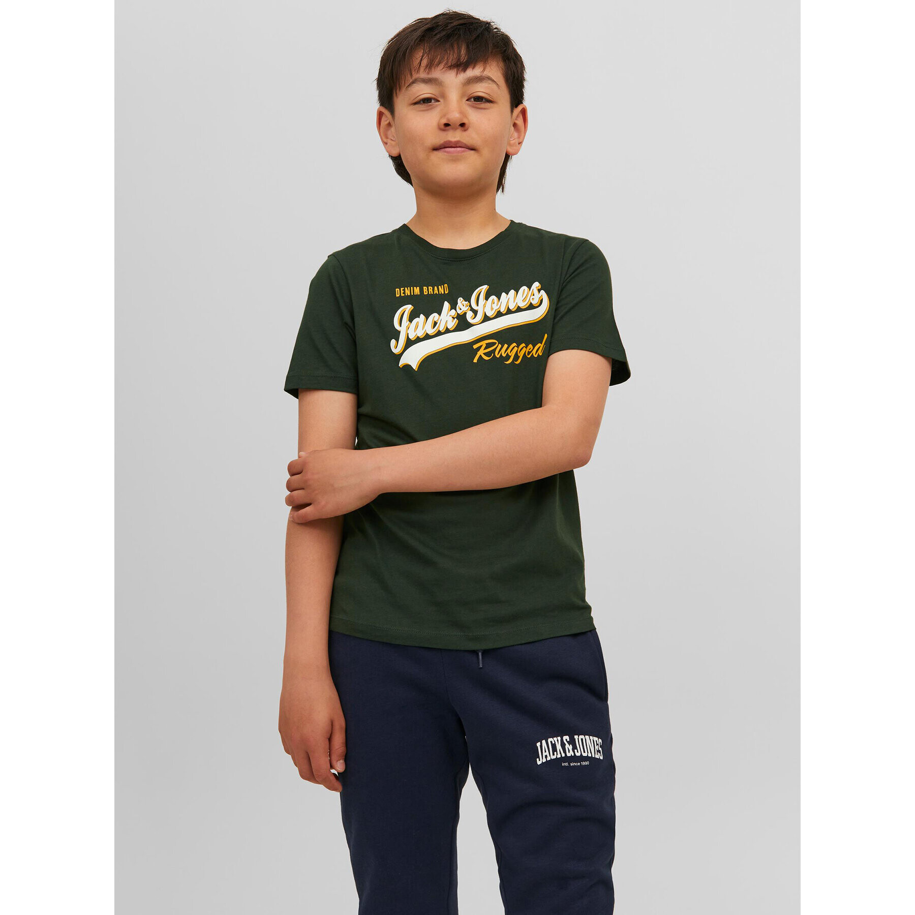 Jack&Jones Junior Тишърт 12237367 Зелен Regular Fit - Pepit.bg