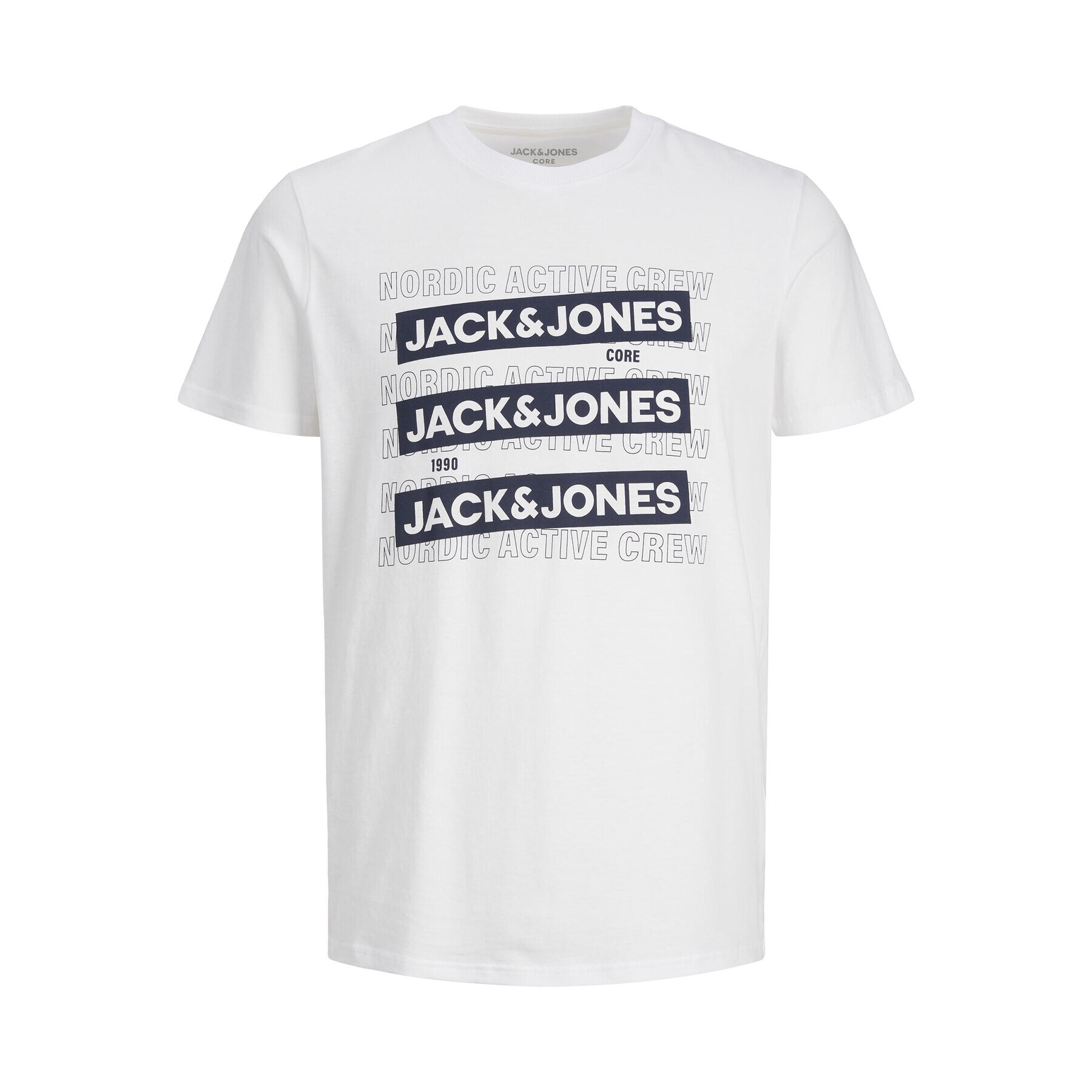Jack&Jones Junior Тишърт 12242921 Бял Standard Fit - Pepit.bg