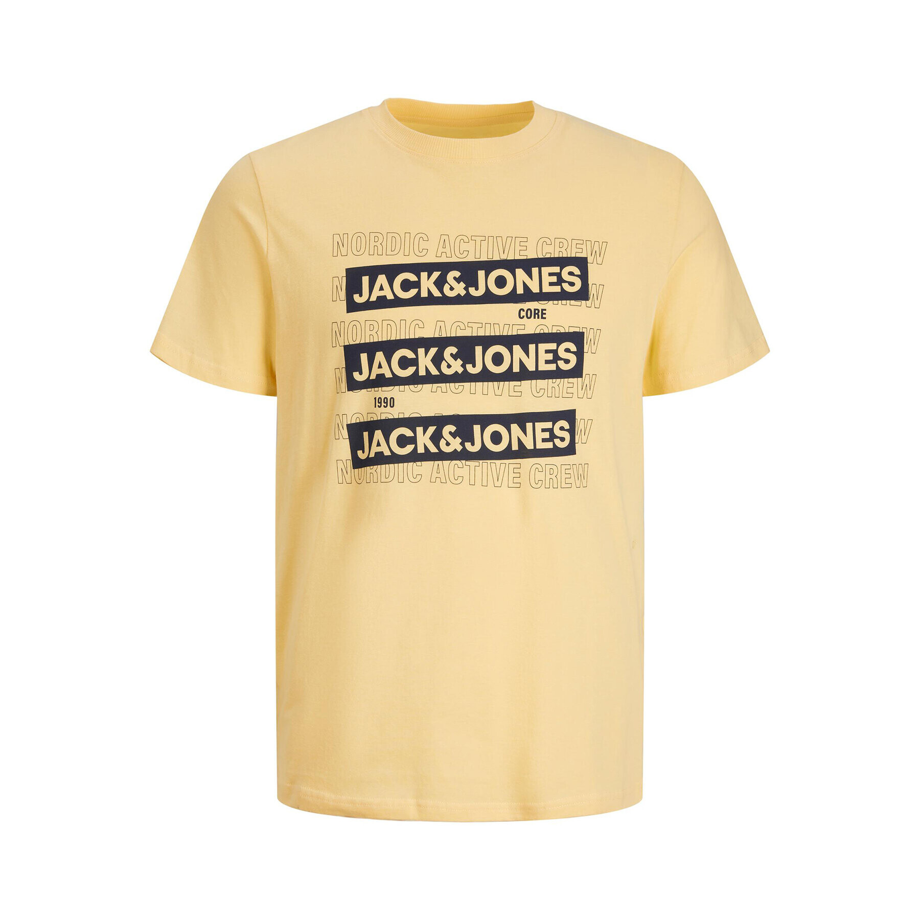 Jack&Jones Junior Тишърт 12242921 Жълт Standard Fit - Pepit.bg