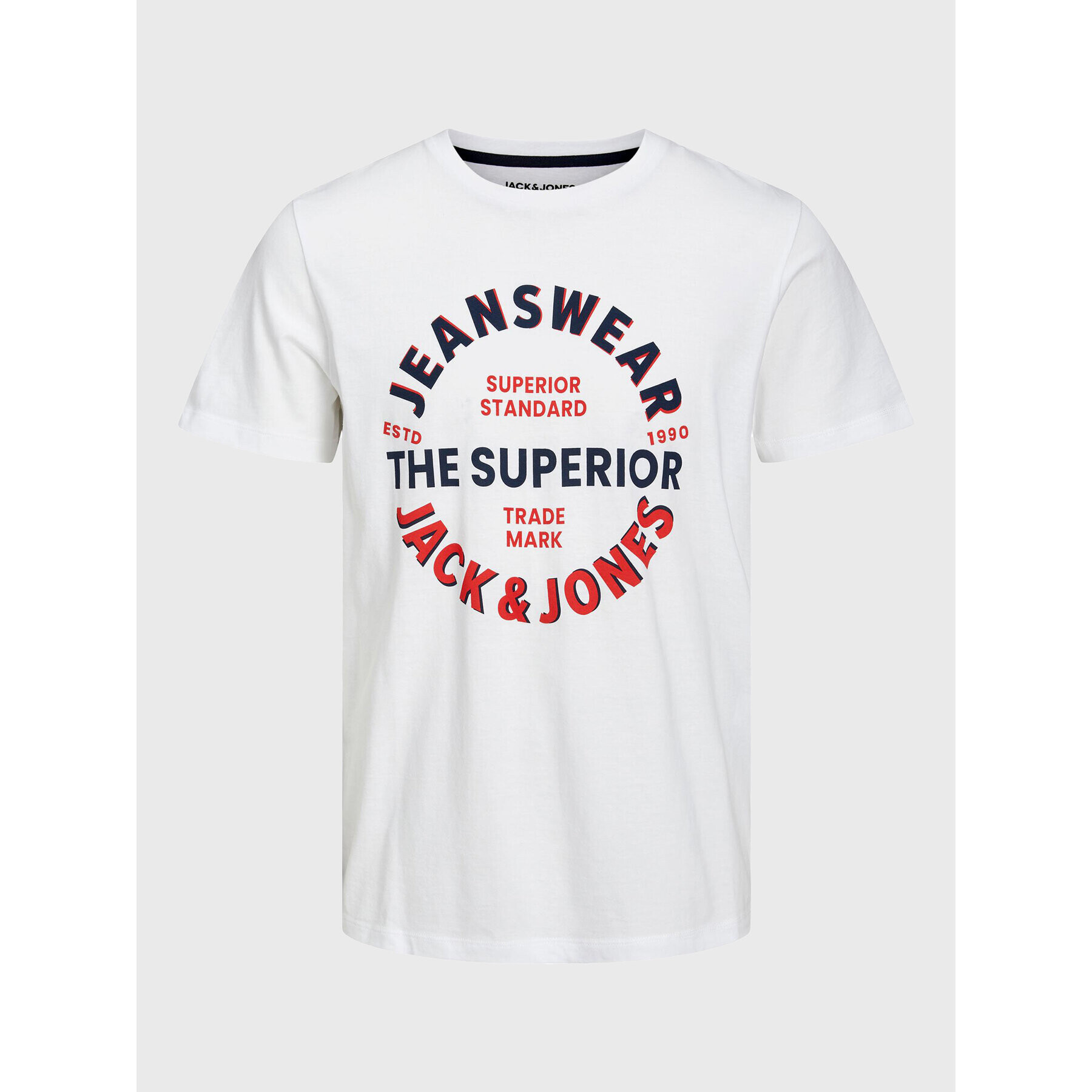 Jack&Jones Junior Тишърт Andy 12224087 Бял Regular Fit - Pepit.bg