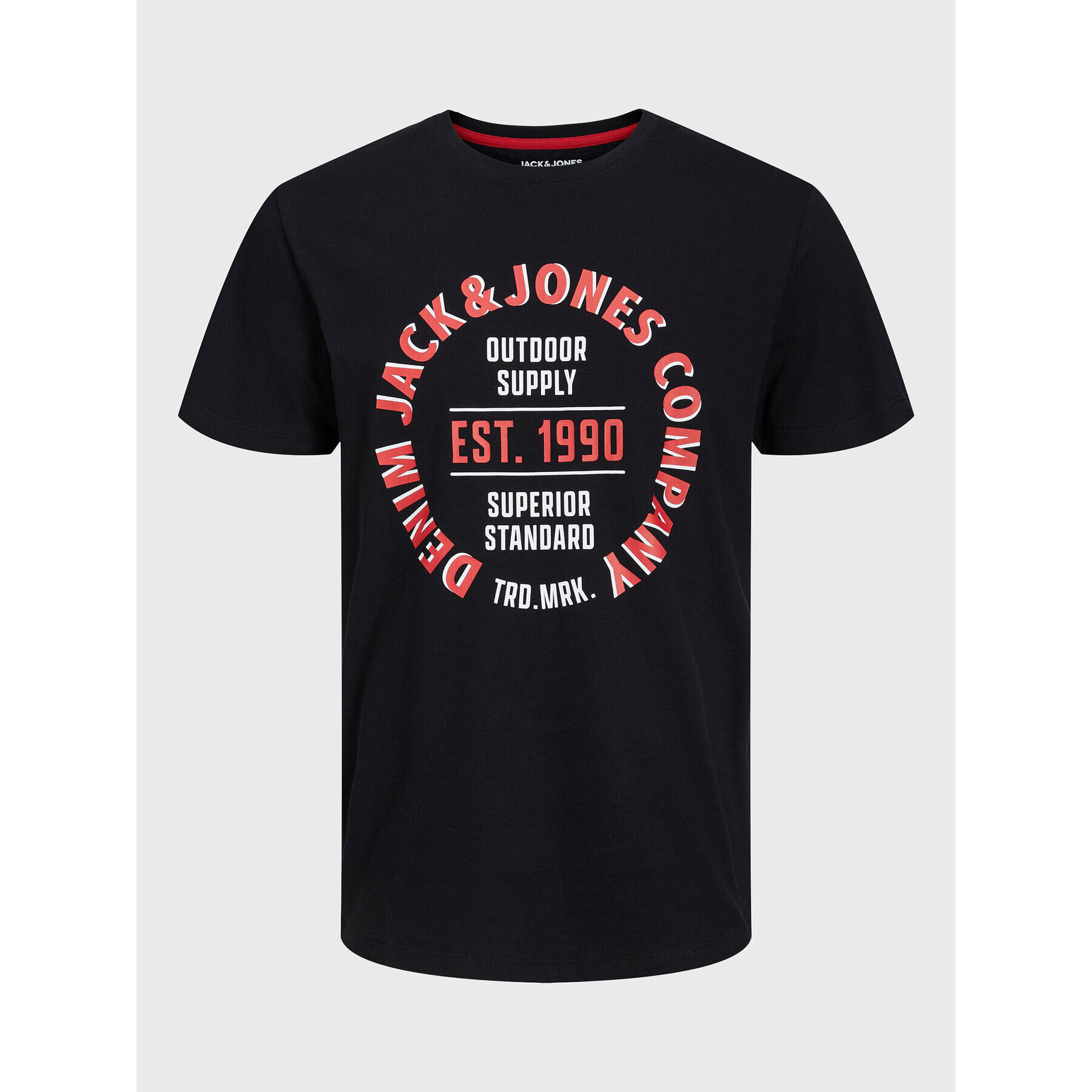 Jack&Jones Junior Тишърт Andy 12224087 Черен Regular Fit - Pepit.bg