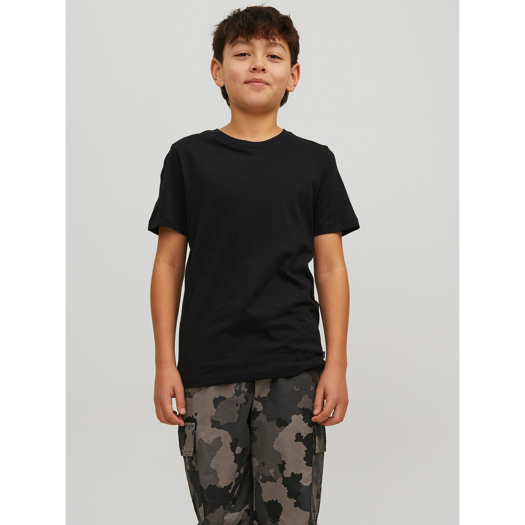 Jack&Jones Junior Тишърт Basic Tee Черен Regular Fit - Pepit.bg