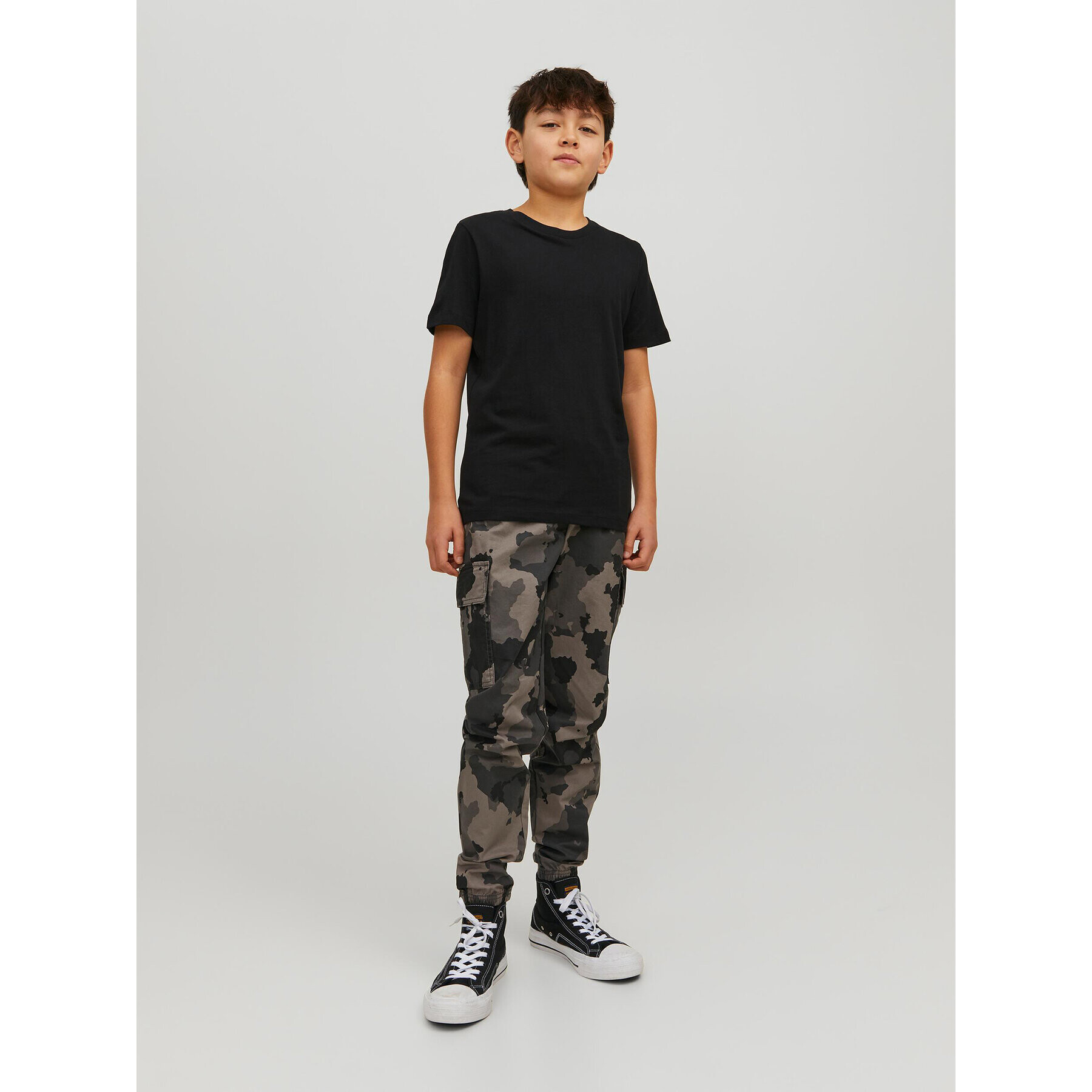 Jack&Jones Junior Тишърт Basic Tee Черен Regular Fit - Pepit.bg