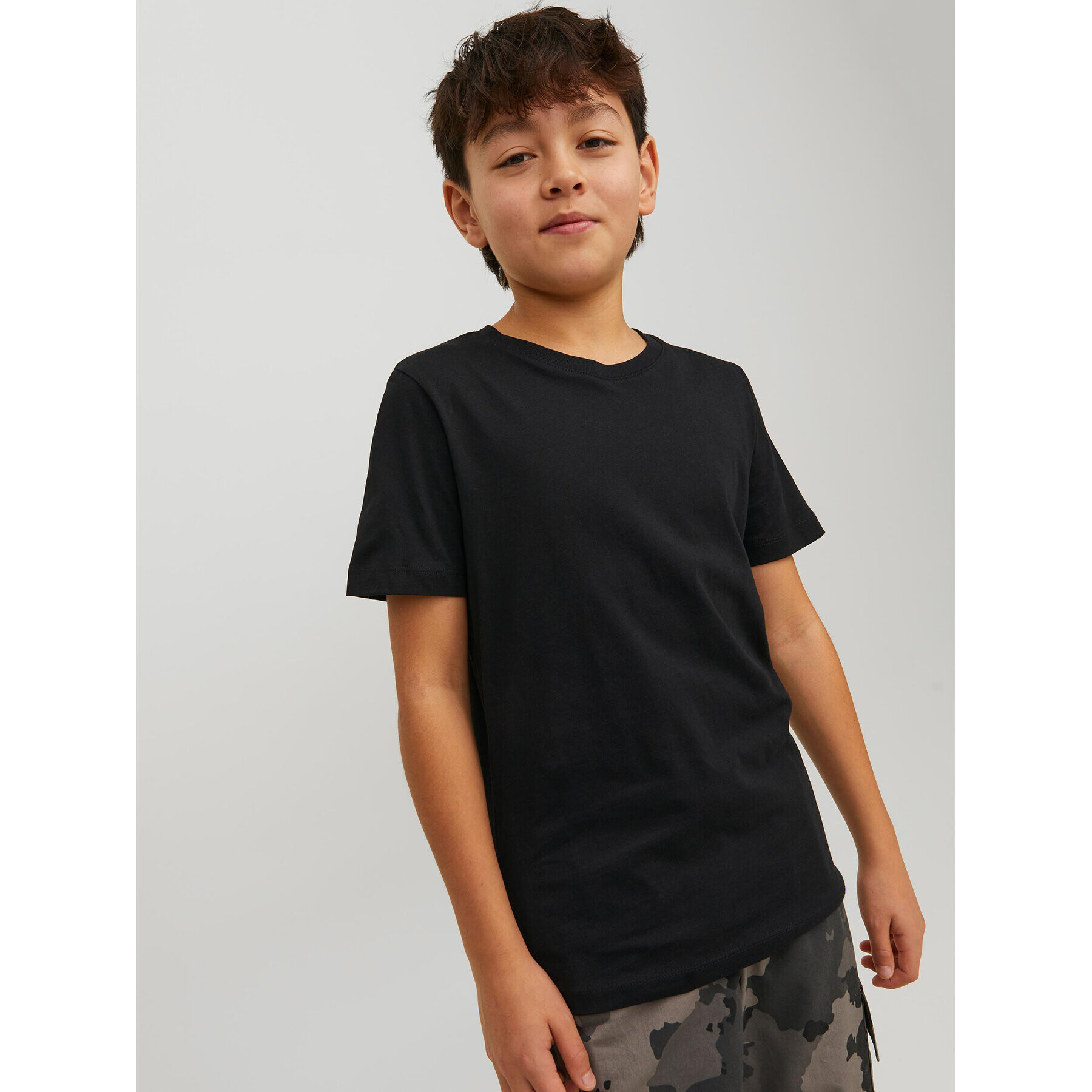 Jack&Jones Junior Тишърт Basic Tee Черен Regular Fit - Pepit.bg