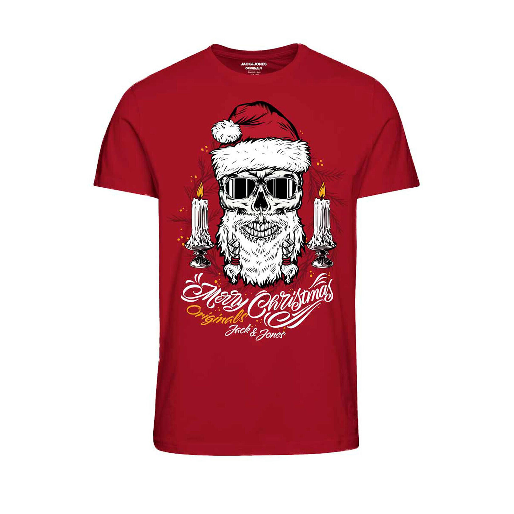 Jack&Jones Junior Тишърт Claus 12222475 Червен Regular Fit - Pepit.bg