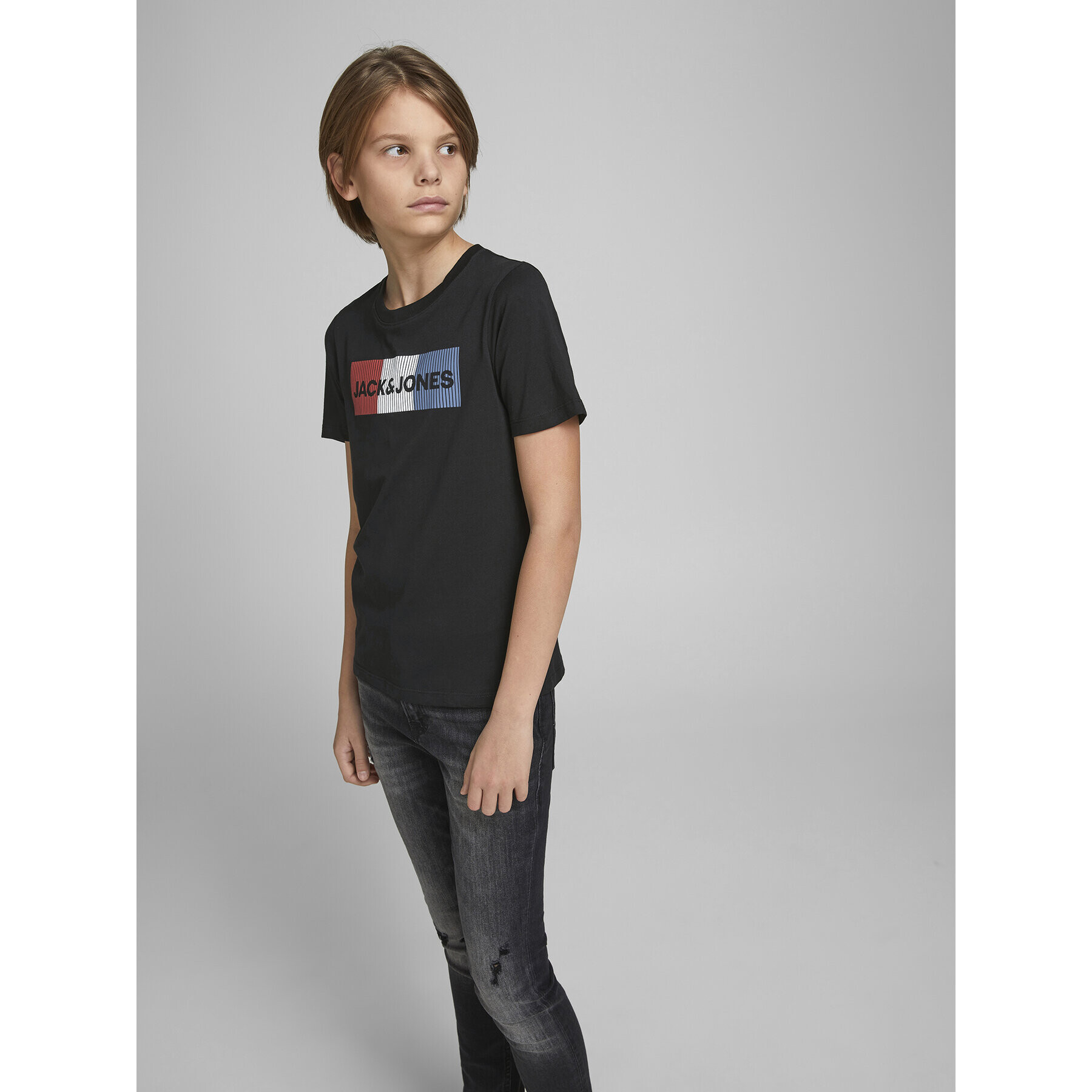 Jack&Jones Junior Тишърт Corp Logo 12152730 Черен Regular Fit - Pepit.bg