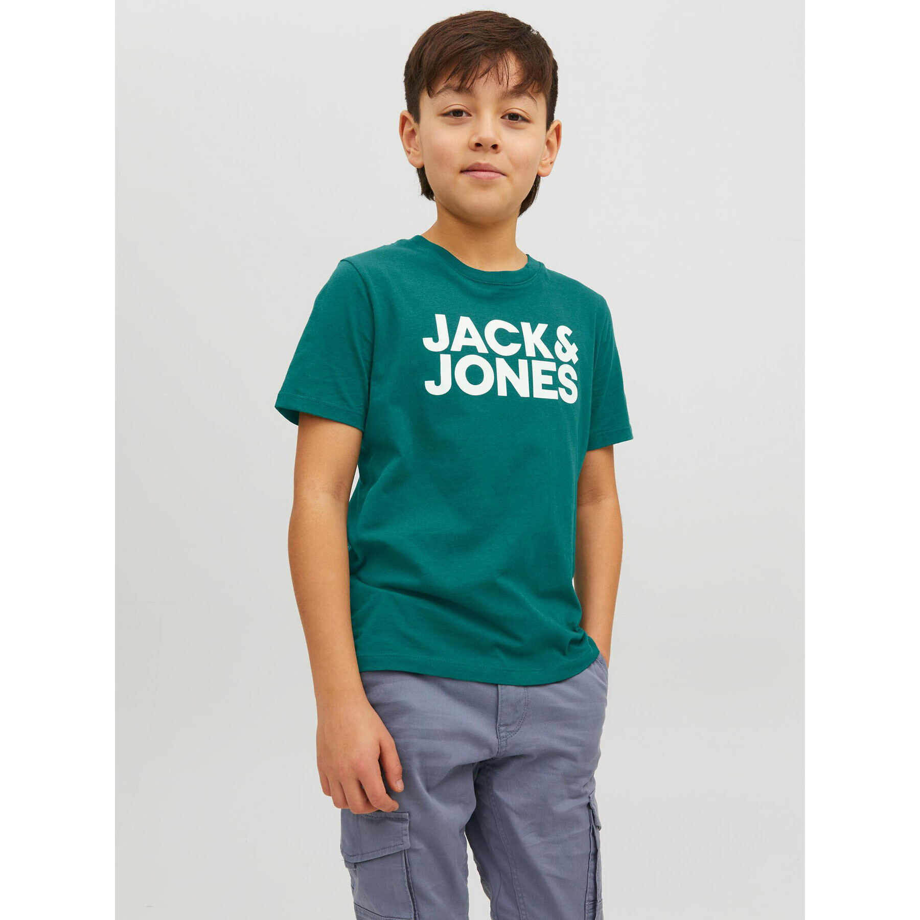 Jack&Jones Junior Тишърт Corp Logo 12152730 Зелен Regular Fit - Pepit.bg