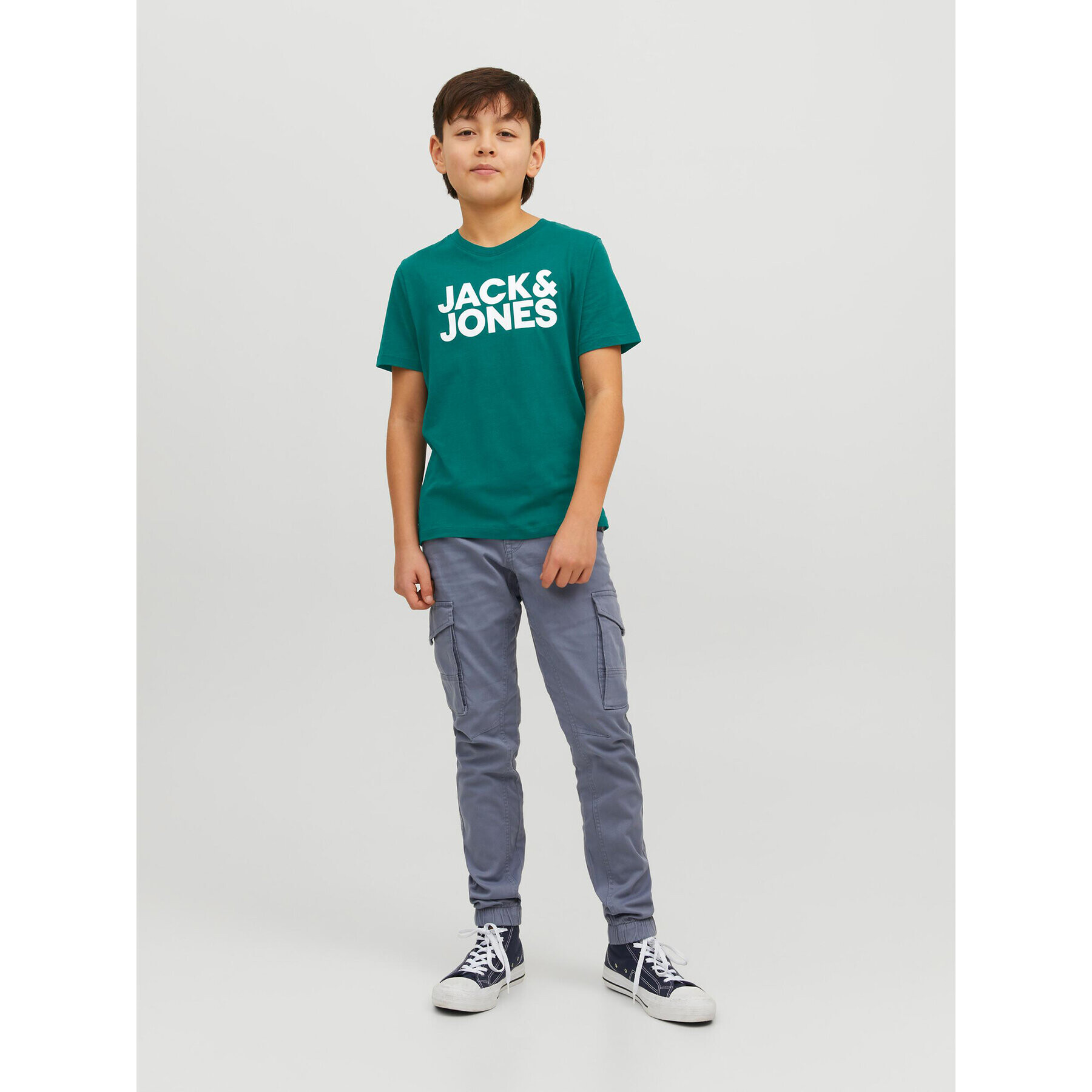 Jack&Jones Junior Тишърт Corp Logo 12152730 Зелен Regular Fit - Pepit.bg