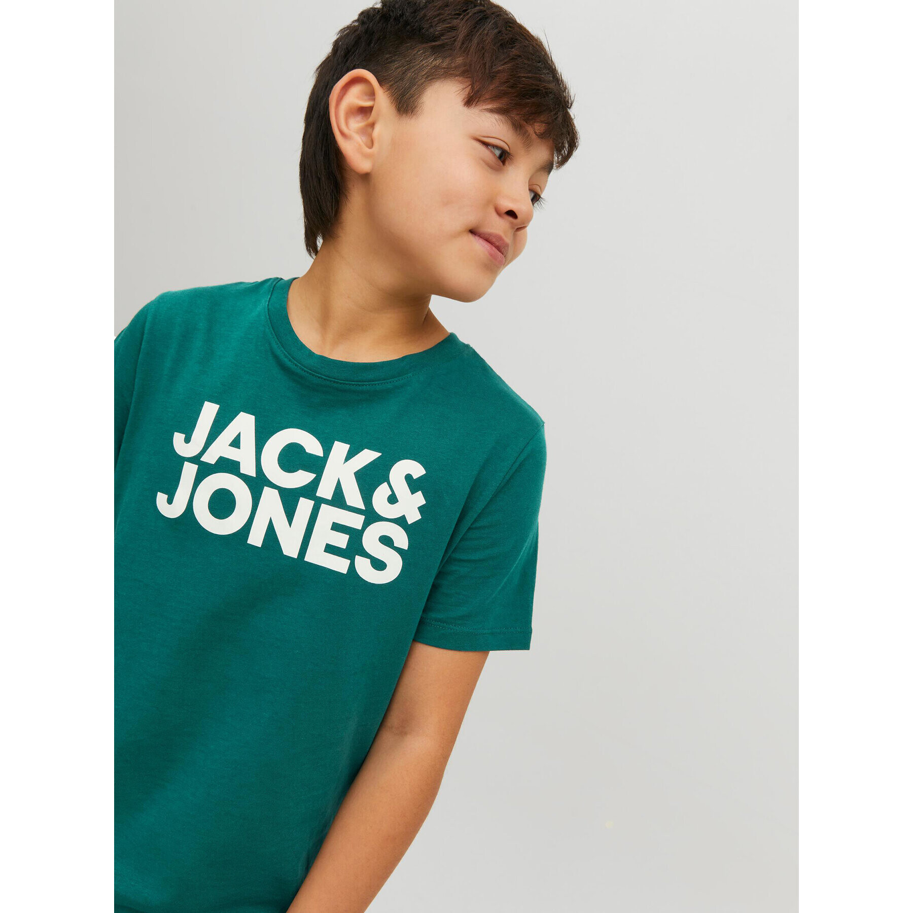 Jack&Jones Junior Тишърт Corp Logo 12152730 Зелен Regular Fit - Pepit.bg