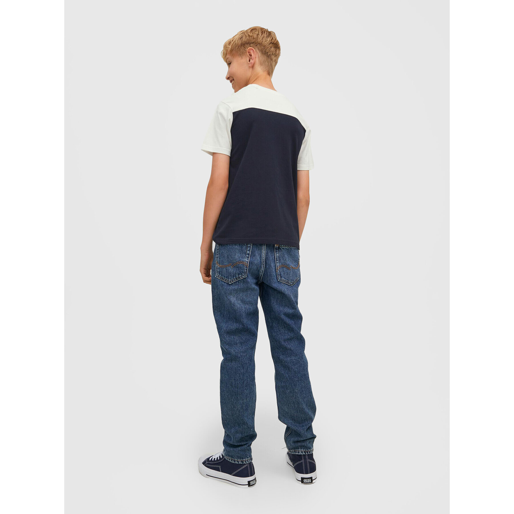 Jack&Jones Junior Тишърт Dan 12212182 Тъмносин Regular Fit - Pepit.bg