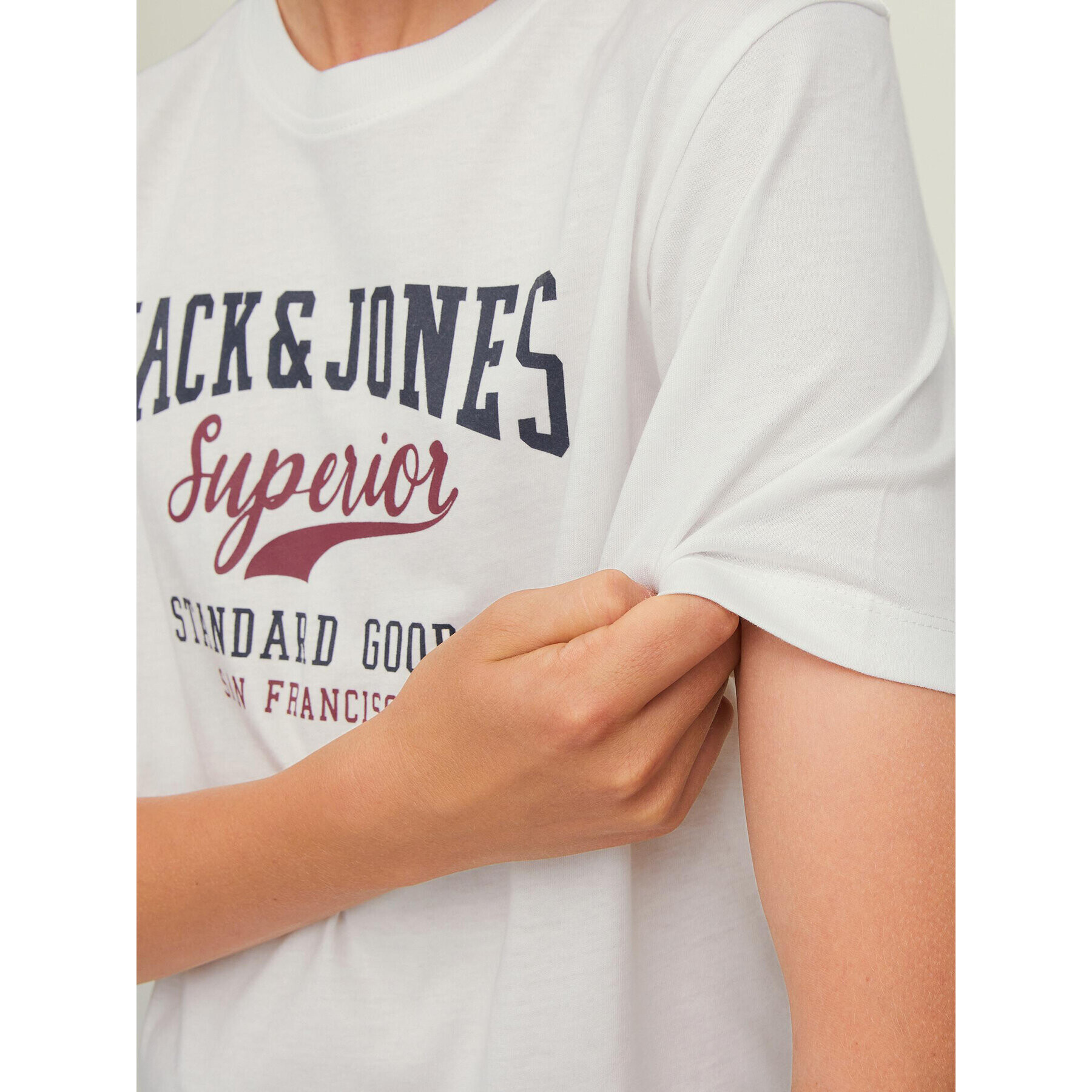 Jack&Jones Junior Тишърт Logo 12213081 Бял Regular Fit - Pepit.bg