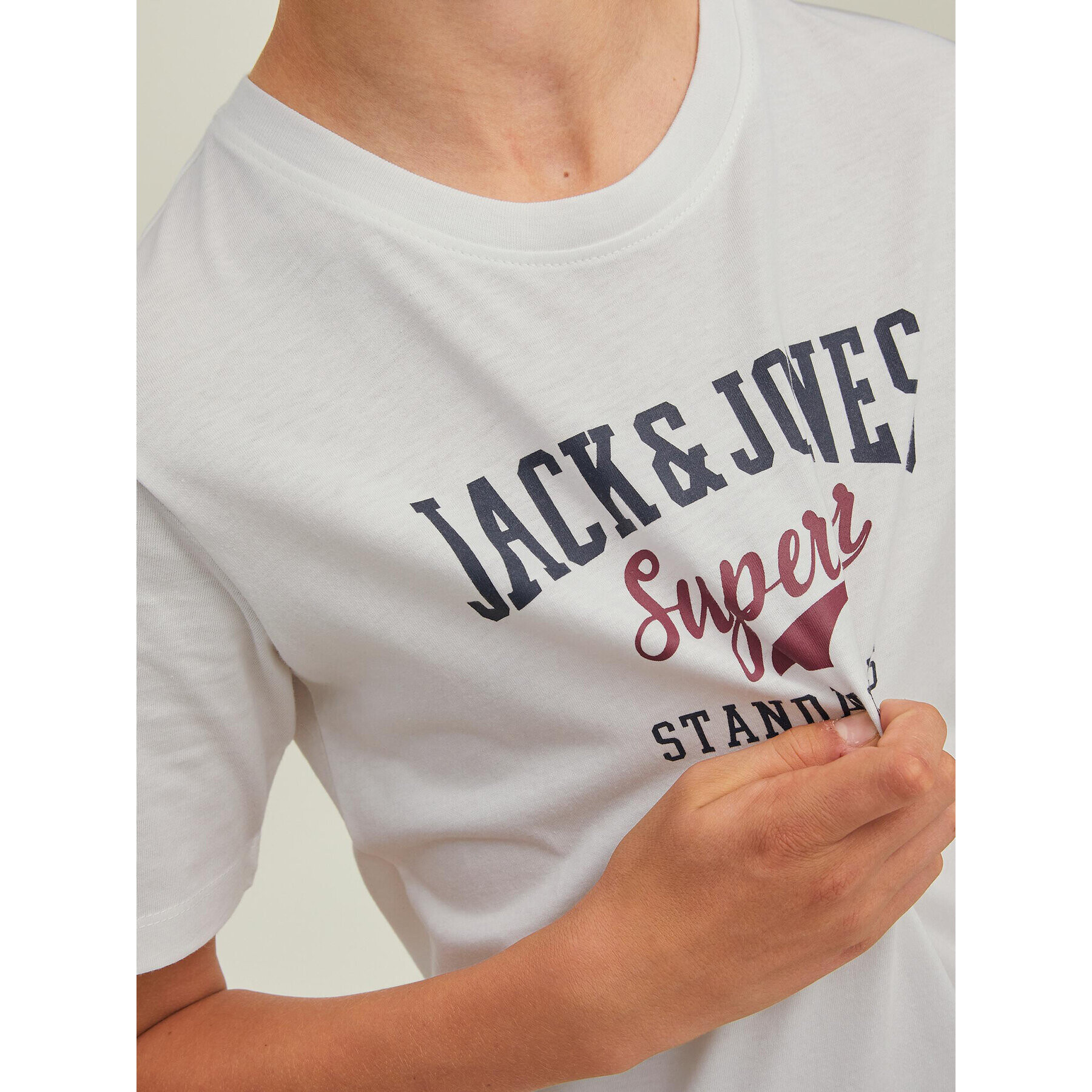 Jack&Jones Junior Тишърт Logo 12213081 Бял Regular Fit - Pepit.bg