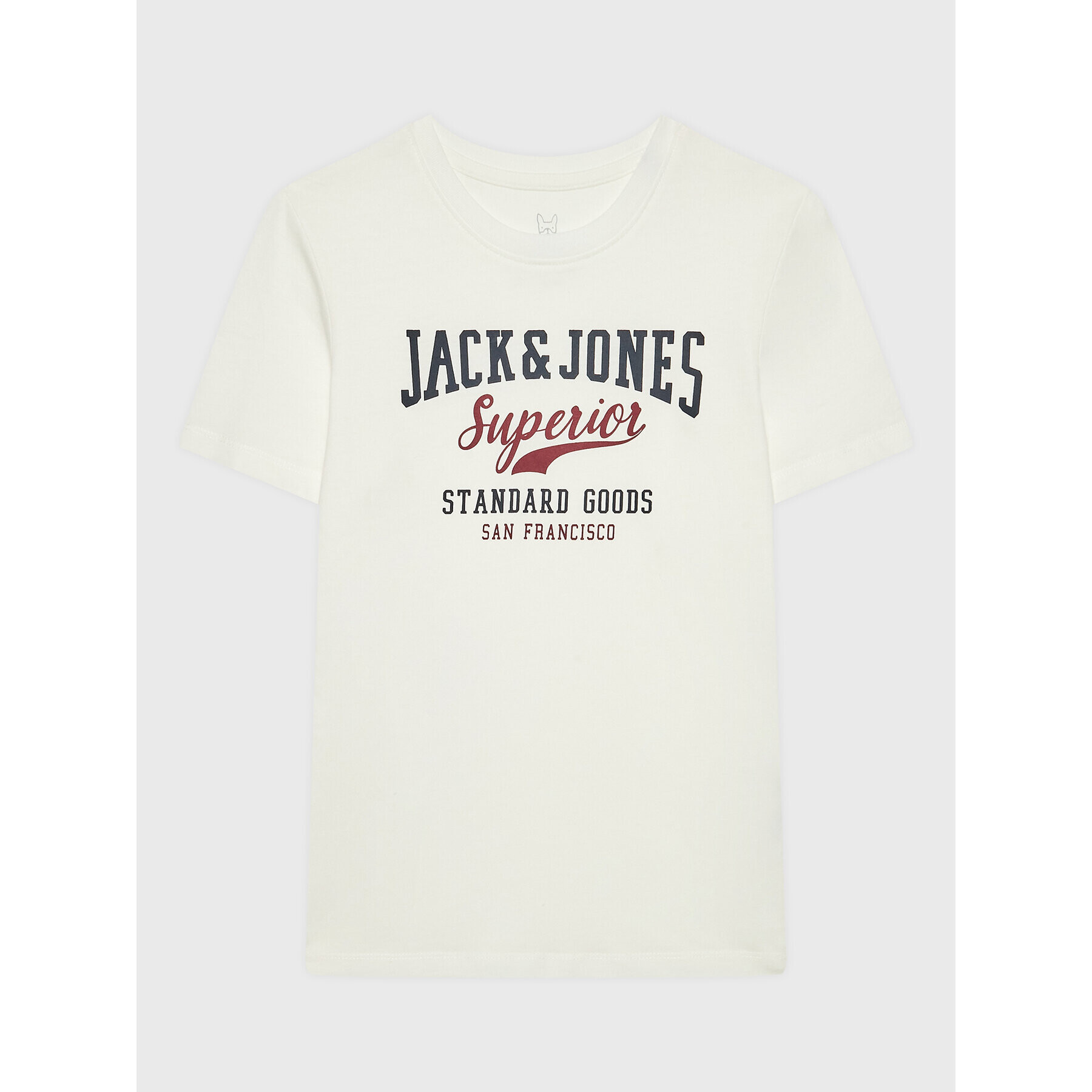 Jack&Jones Junior Тишърт Logo 12213081 Бял Regular Fit - Pepit.bg