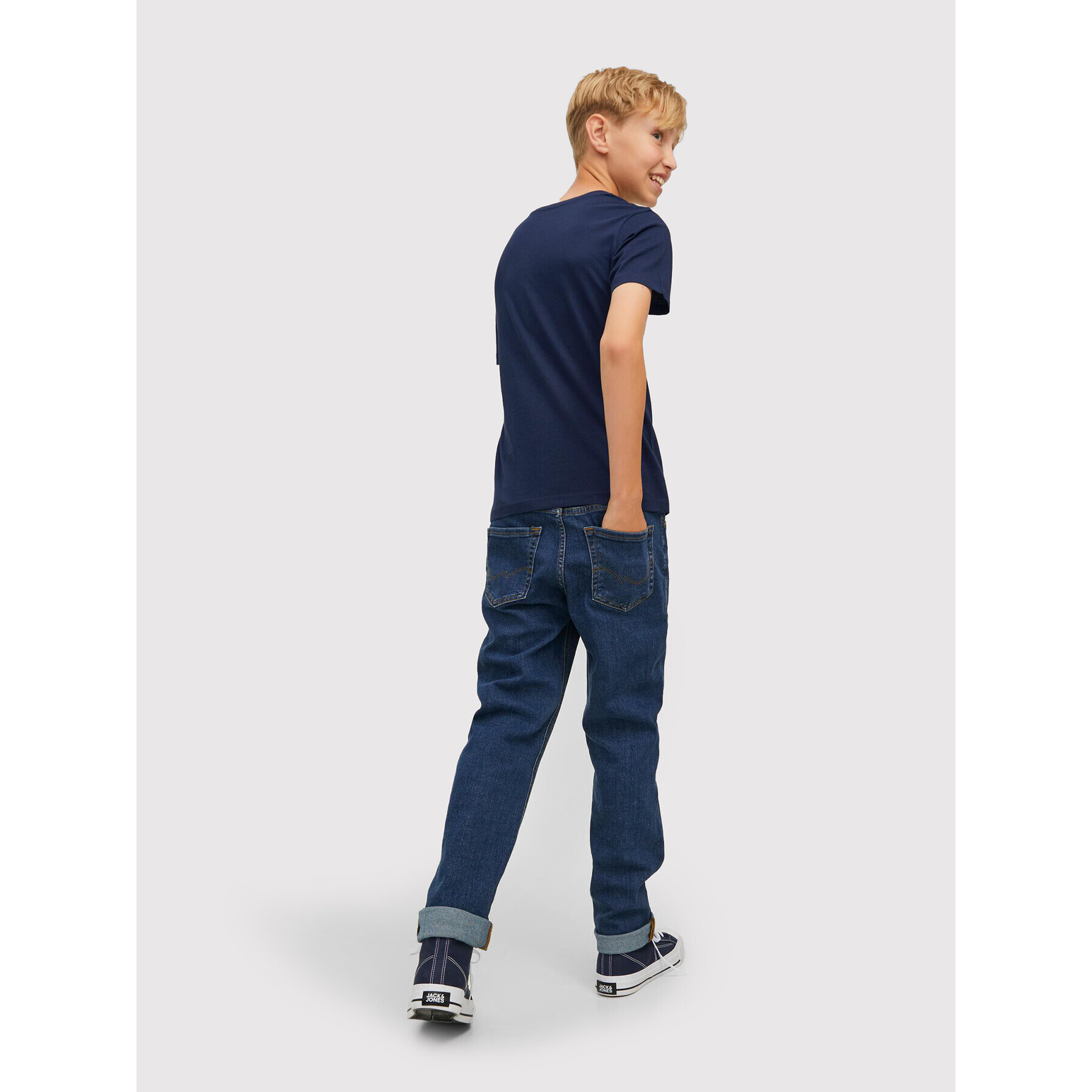 Jack&Jones Junior Тишърт Logo 12213081 Тъмносин Regular Fit - Pepit.bg