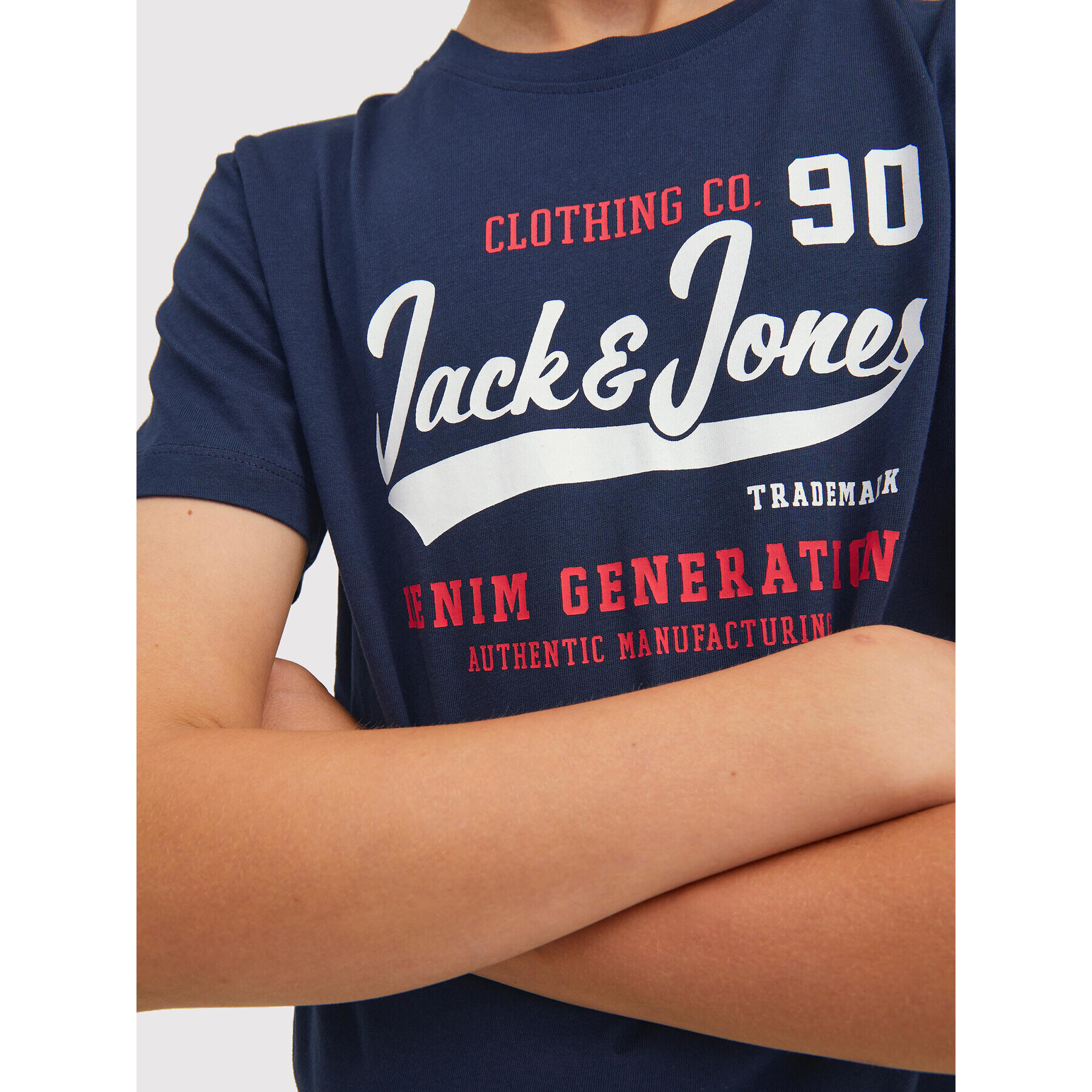 Jack&Jones Junior Тишърт Logo 12213081 Тъмносин Regular Fit - Pepit.bg