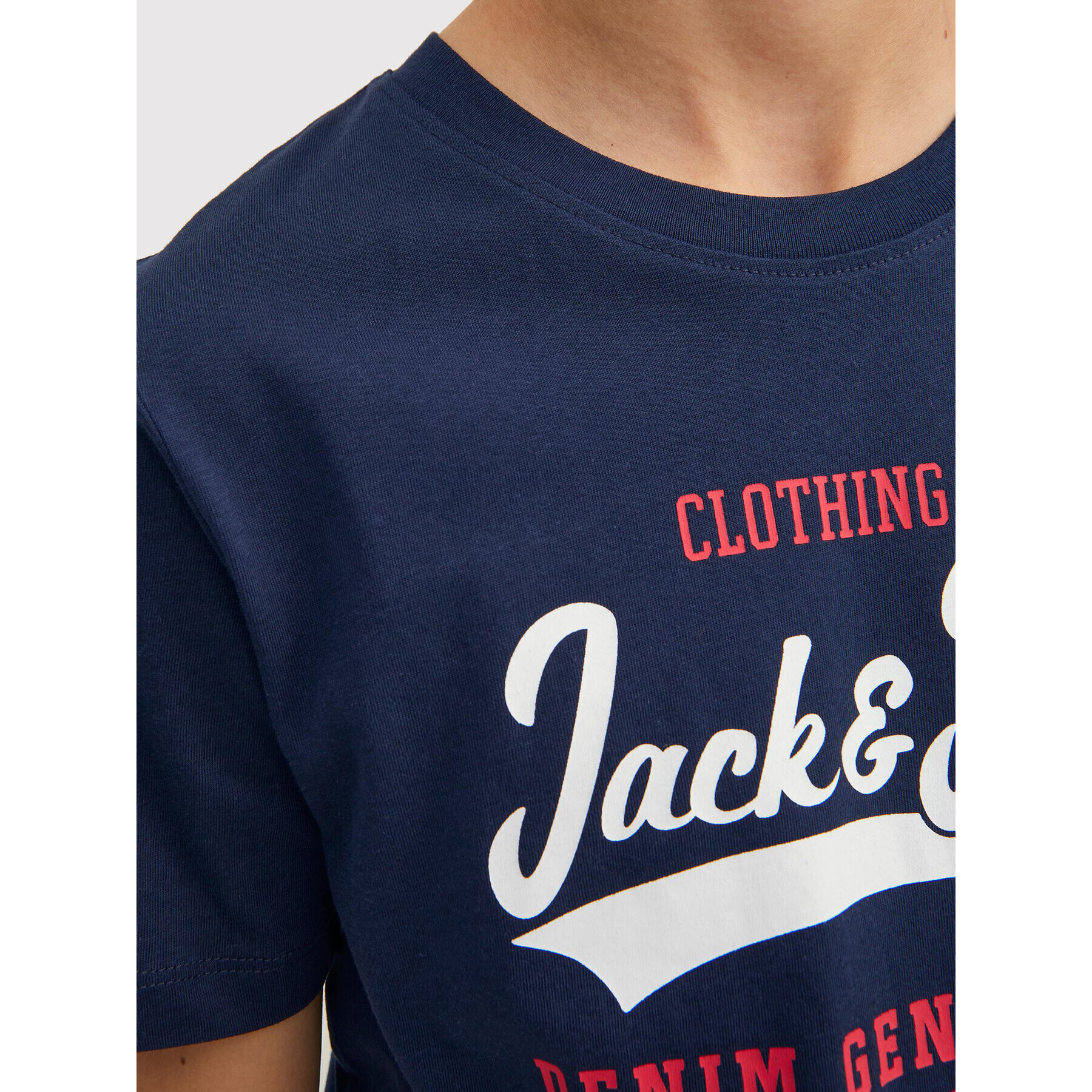 Jack&Jones Junior Тишърт Logo 12213081 Тъмносин Regular Fit - Pepit.bg