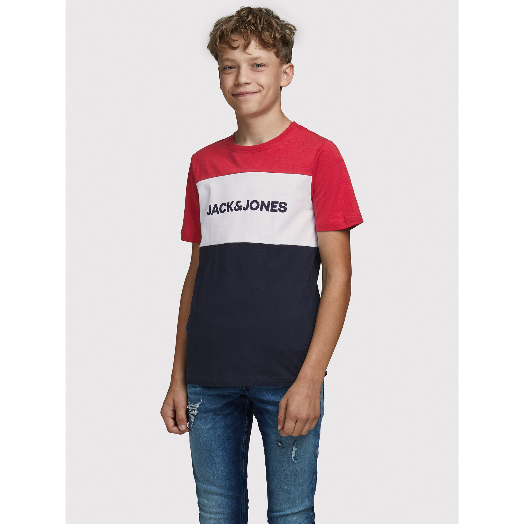 Jack&Jones Junior Тишърт Logo Blocking 12174282 Цветен Regular Fit - Pepit.bg